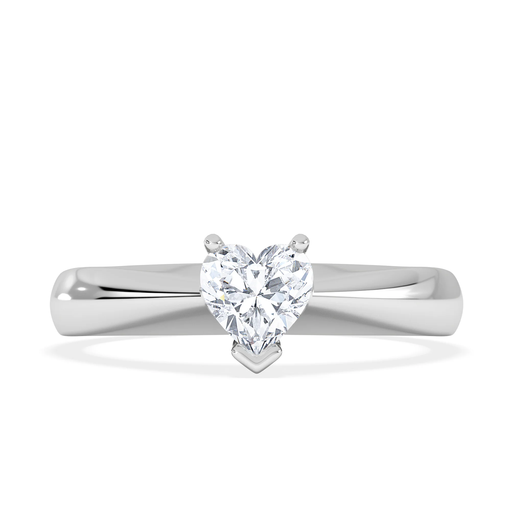 Naomi Heart Cut Lab Diamond Engagement Ring 0.50ct H/SI in 925 Silver - Image 7