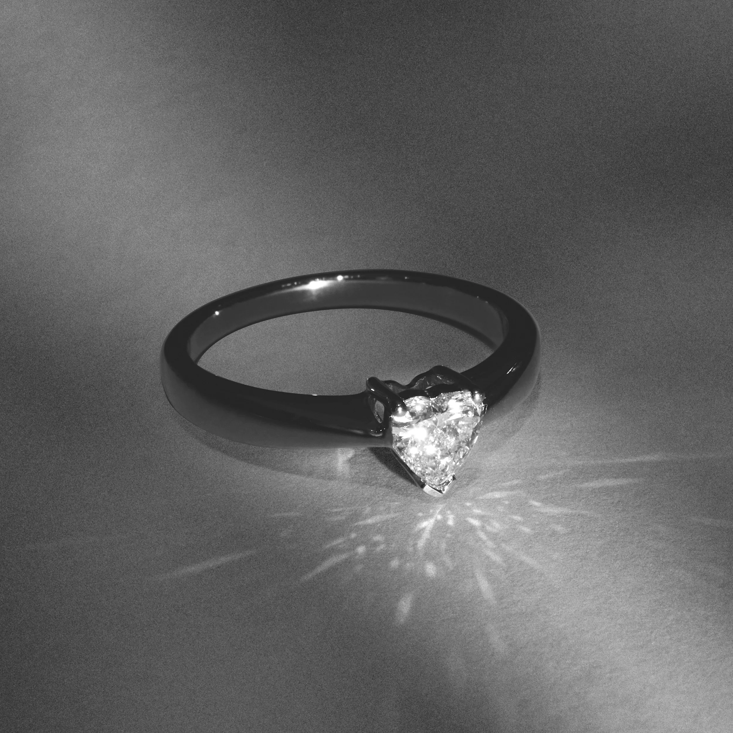 Naomi Heart Cut Lab Diamond Engagement Ring 0.50ct H/SI in 925 Silver - Image 8