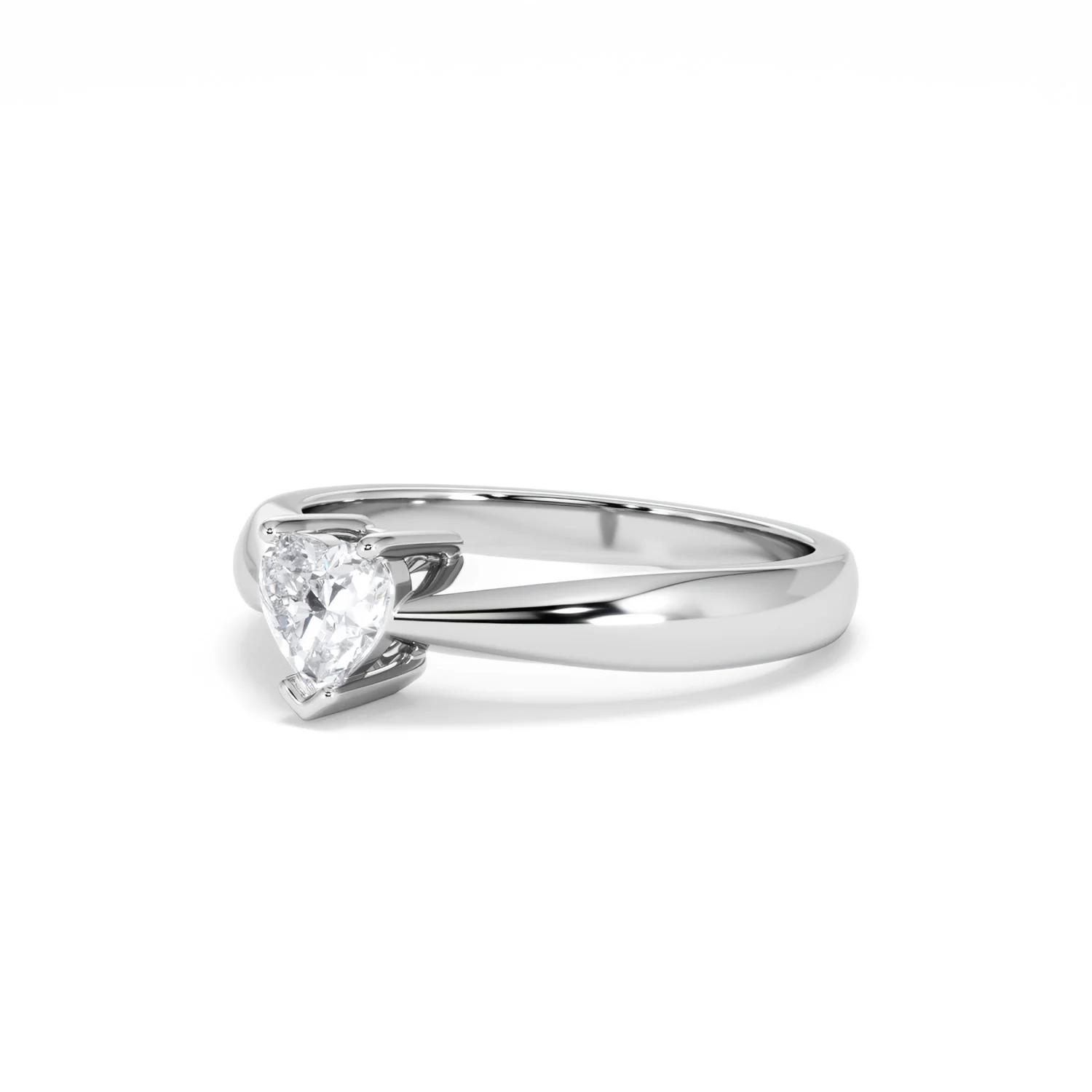 Naomi Heart Cut Lab Diamond Engagement Ring 0.50ct H/SI in 925 Silver - Image 82