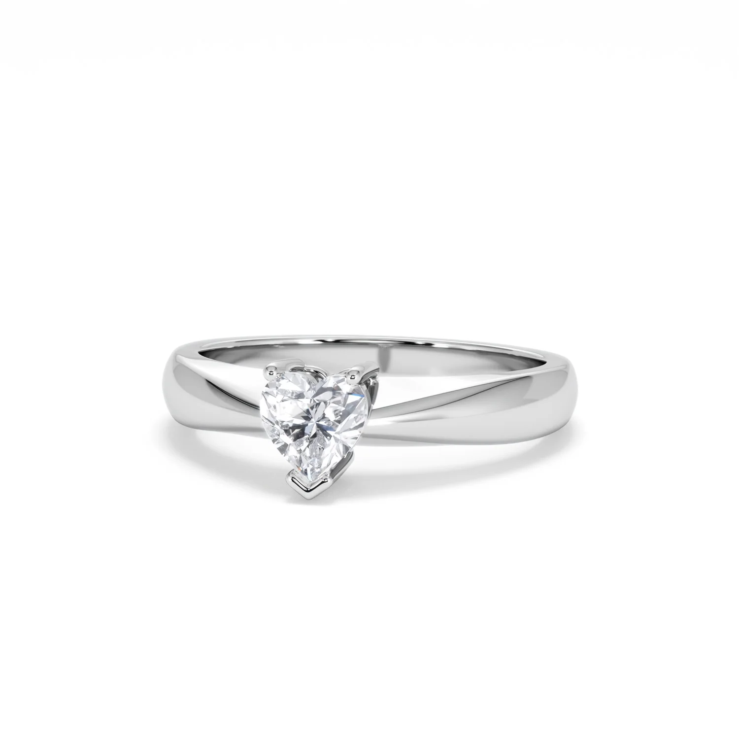 Naomi Heart Cut Lab Diamond Engagement Ring 0.50ct H/SI in 925 Silver - Image 87