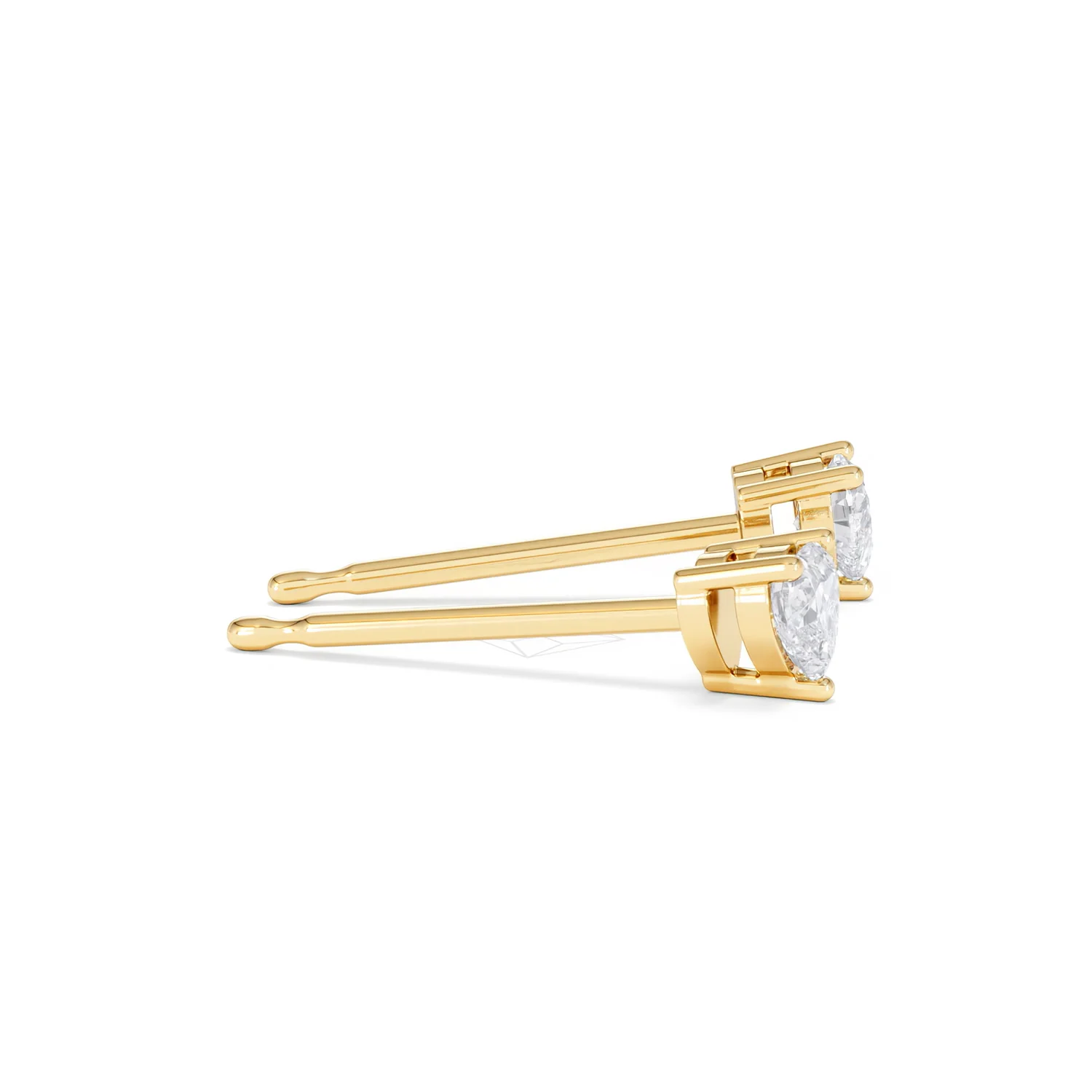 Naomi Heart Cut Lab Diamond Stud Earrings 0.30ct H/SI in 18k Gold Vermeil - Image 28
