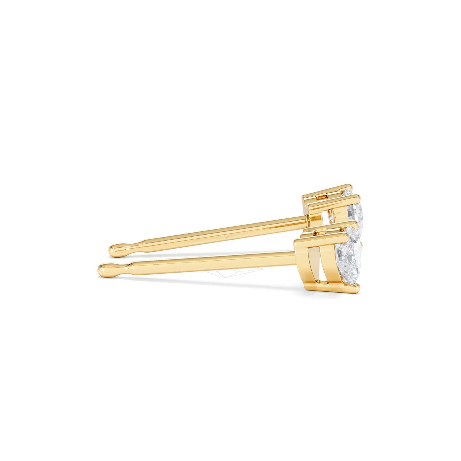 Naomi Heart Cut Lab Diamond Stud Earrings 0.30ct H/SI in 18k Gold Vermeil - Image 29