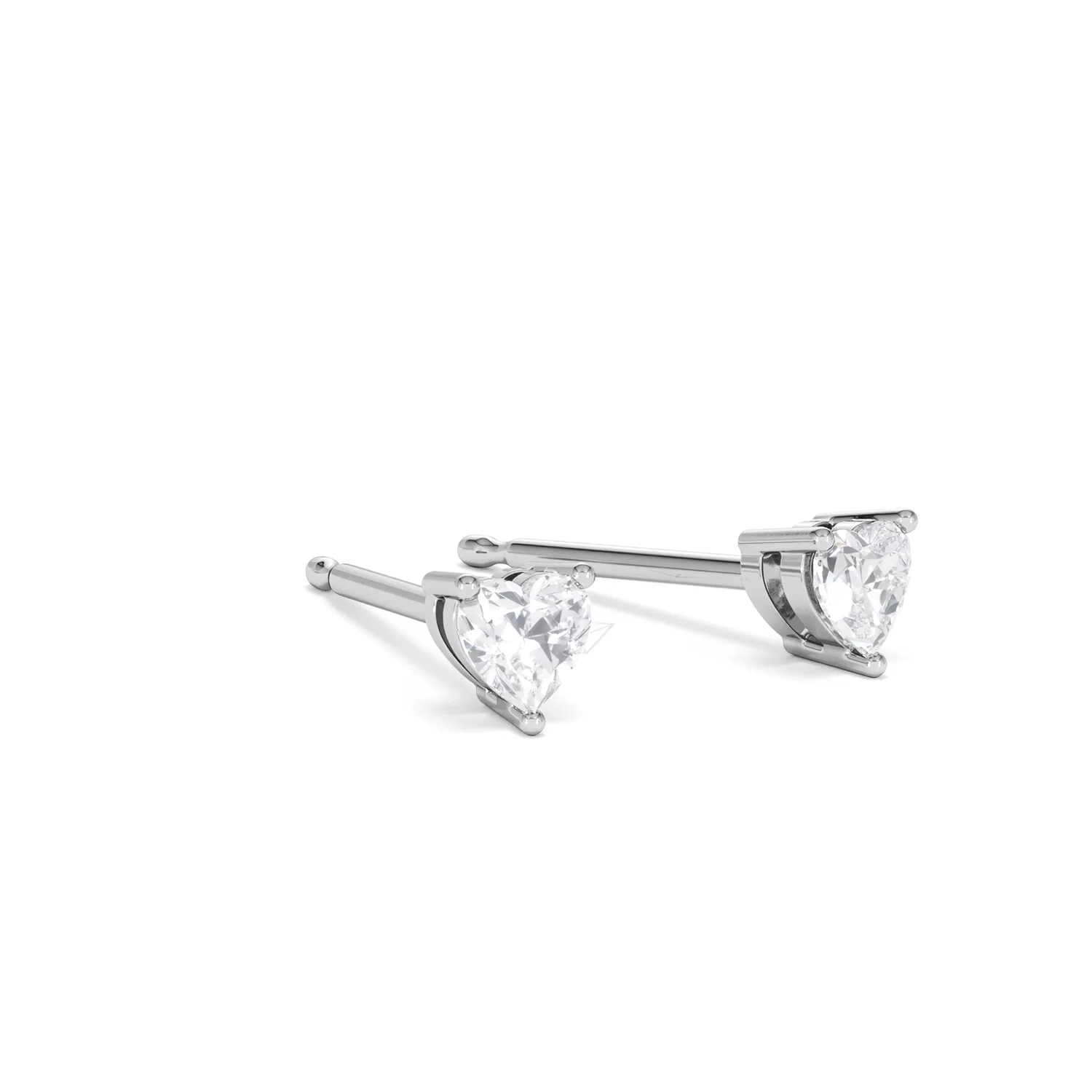 Naomi Heart Cut Lab Diamond Stud Earrings 0.30ct H/SI in 925 Silver - Image 17
