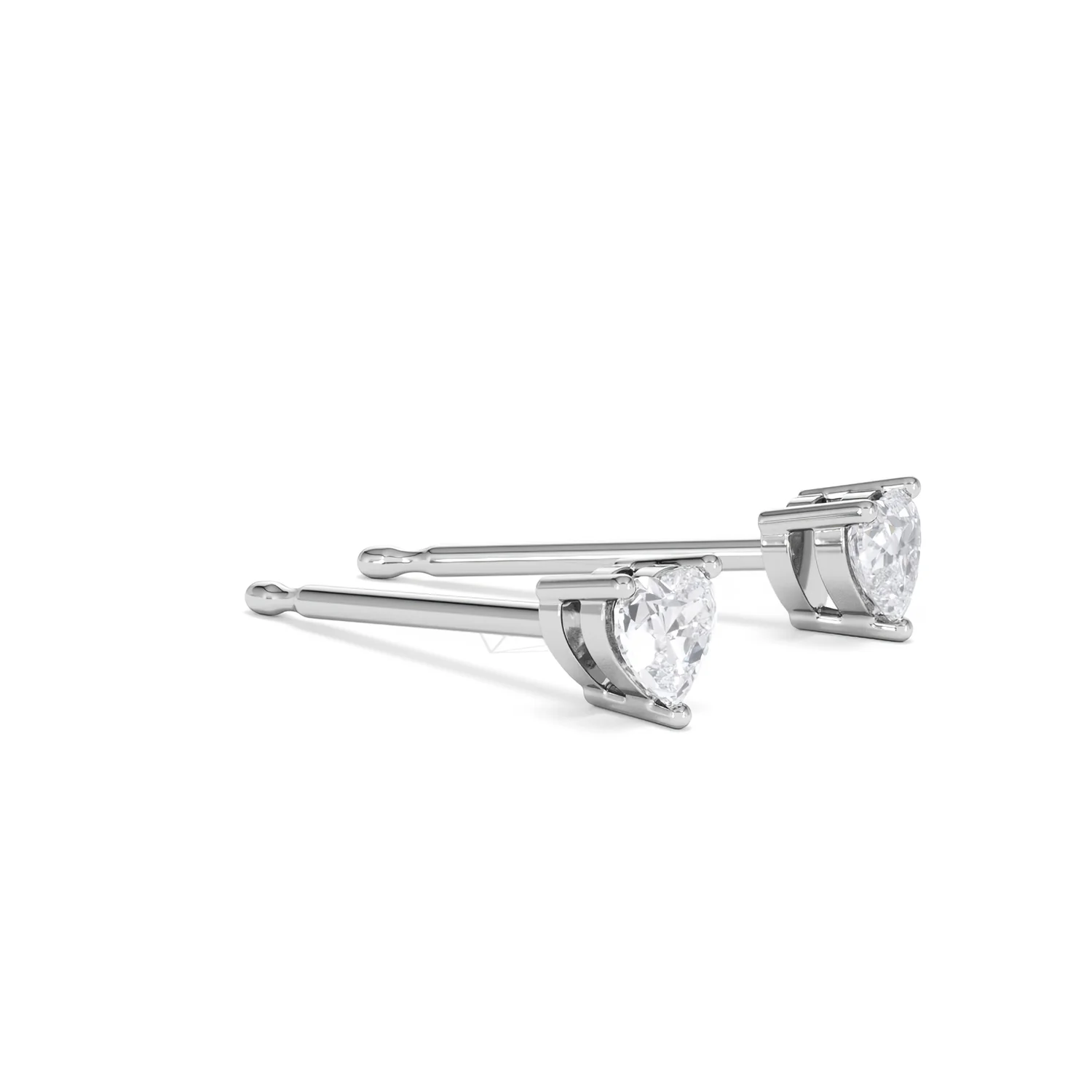 Naomi Heart Cut Lab Diamond Stud Earrings 0.30ct H/SI in 925 Silver - Image 22