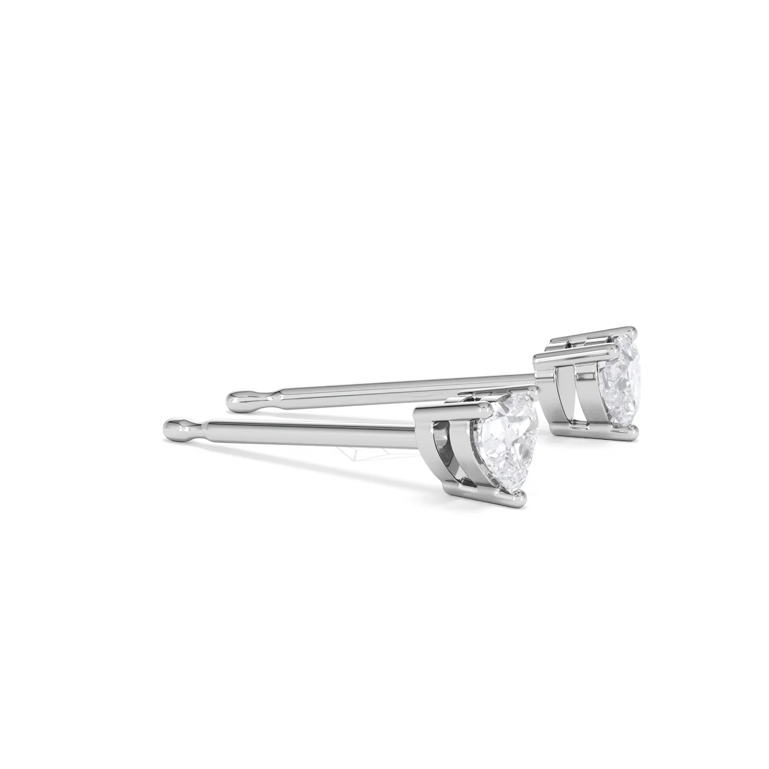 Naomi Heart Cut Lab Diamond Stud Earrings 0.30ct H/SI in 925 Silver - Image 24