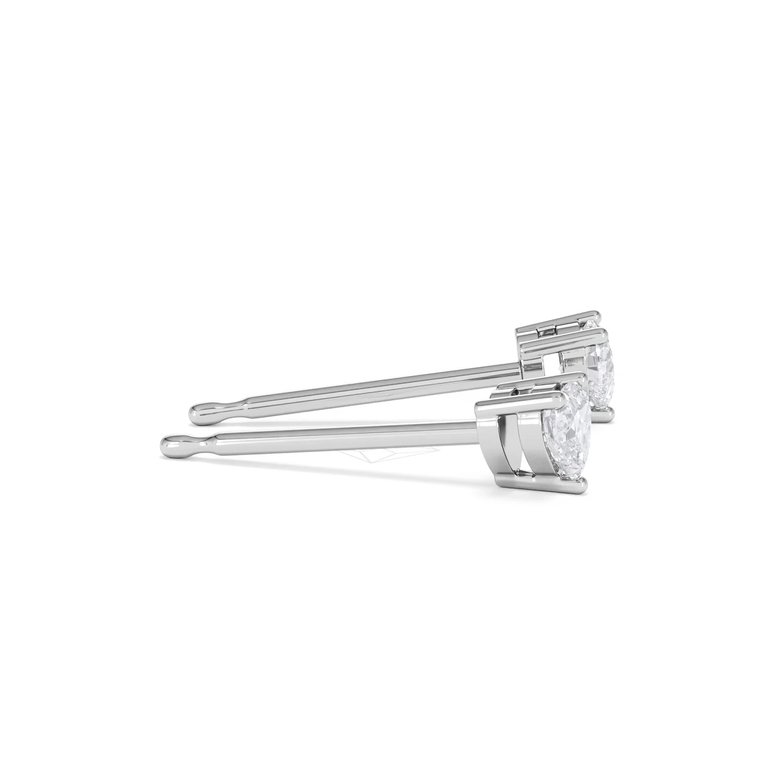 Naomi Heart Cut Lab Diamond Stud Earrings 0.30ct H/SI in 925 Silver - Image 28