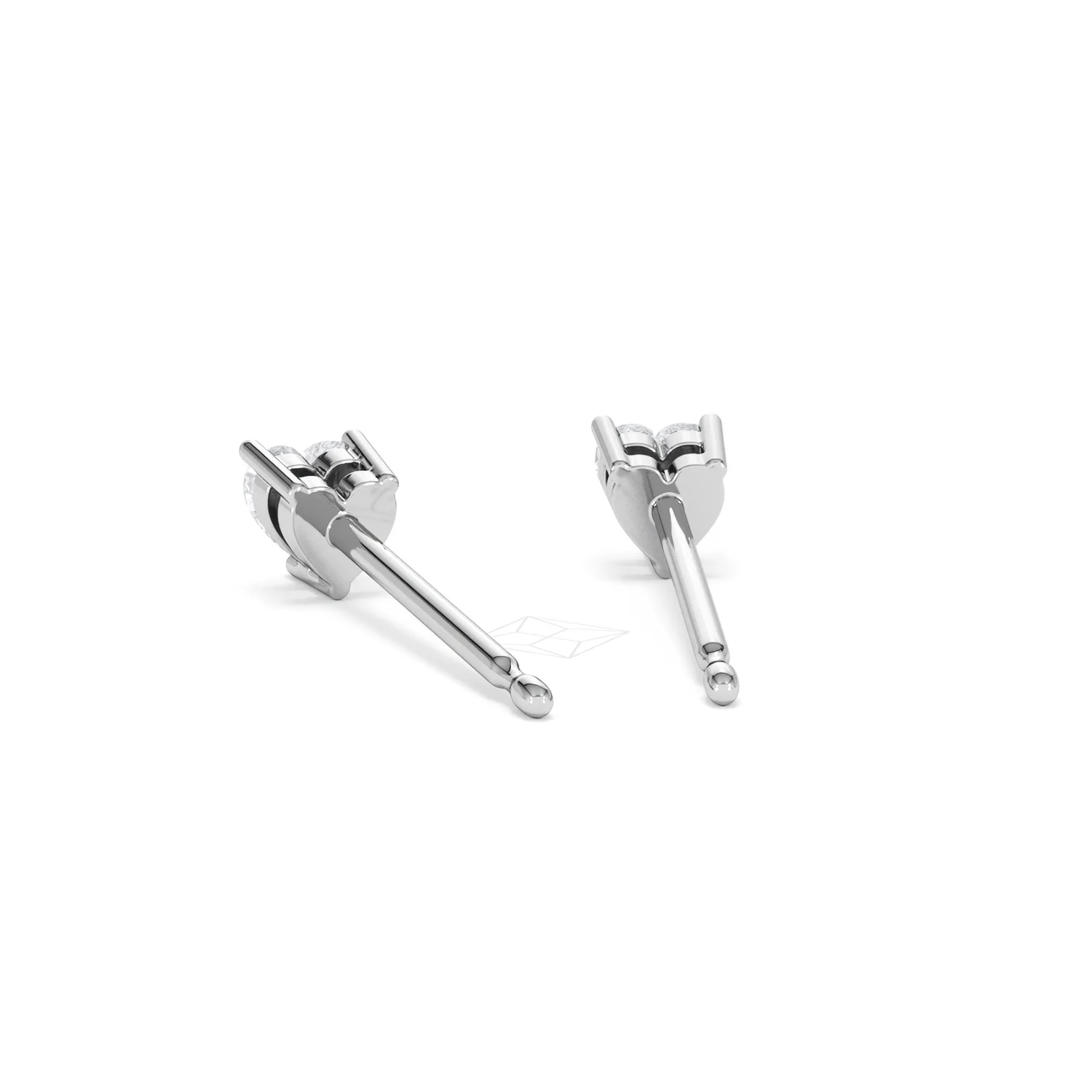 Naomi Heart Cut Lab Diamond Stud Earrings 0.30ct H/SI in 925 Silver - Image 53