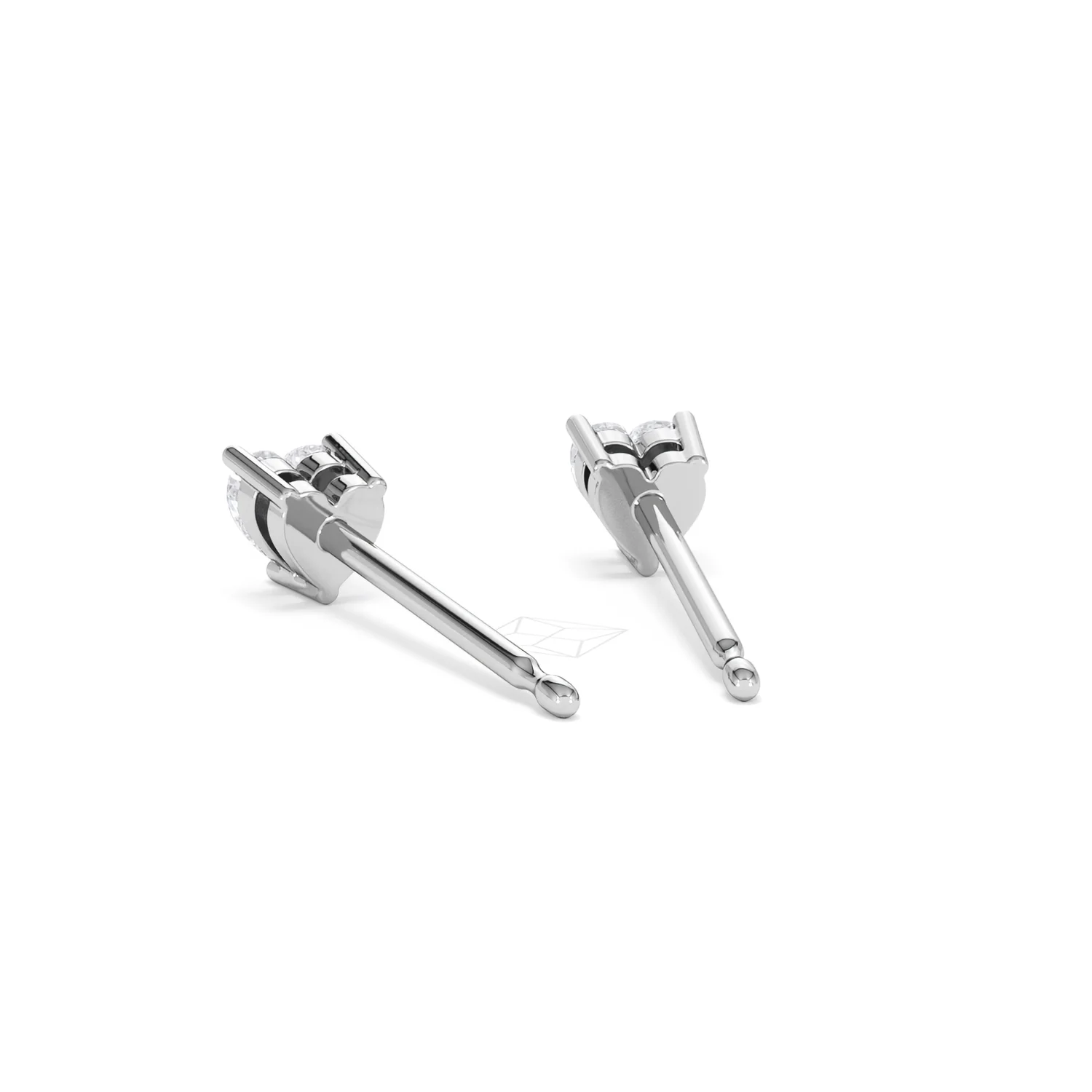 Naomi Heart Cut Lab Diamond Stud Earrings 0.30ct H/SI in 925 Silver - Image 54