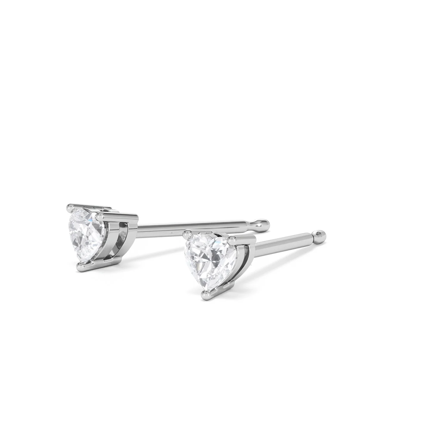 Naomi Heart Cut Lab Diamond Stud Earrings 0.30ct H/SI in 925 Silver - Image 81