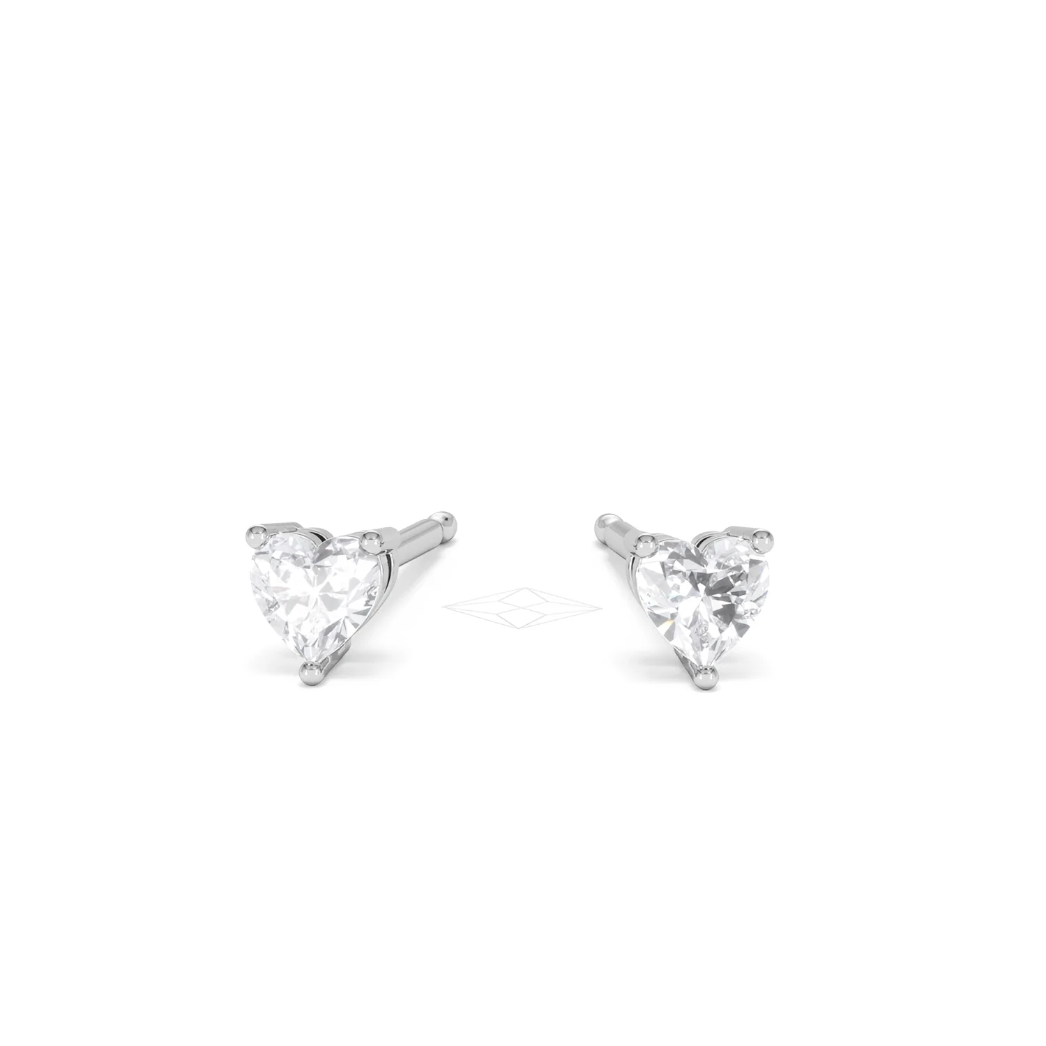 Naomi Heart Cut Lab Diamond Stud Earrings 0.30ct H/SI in 925 Silver - Image 89