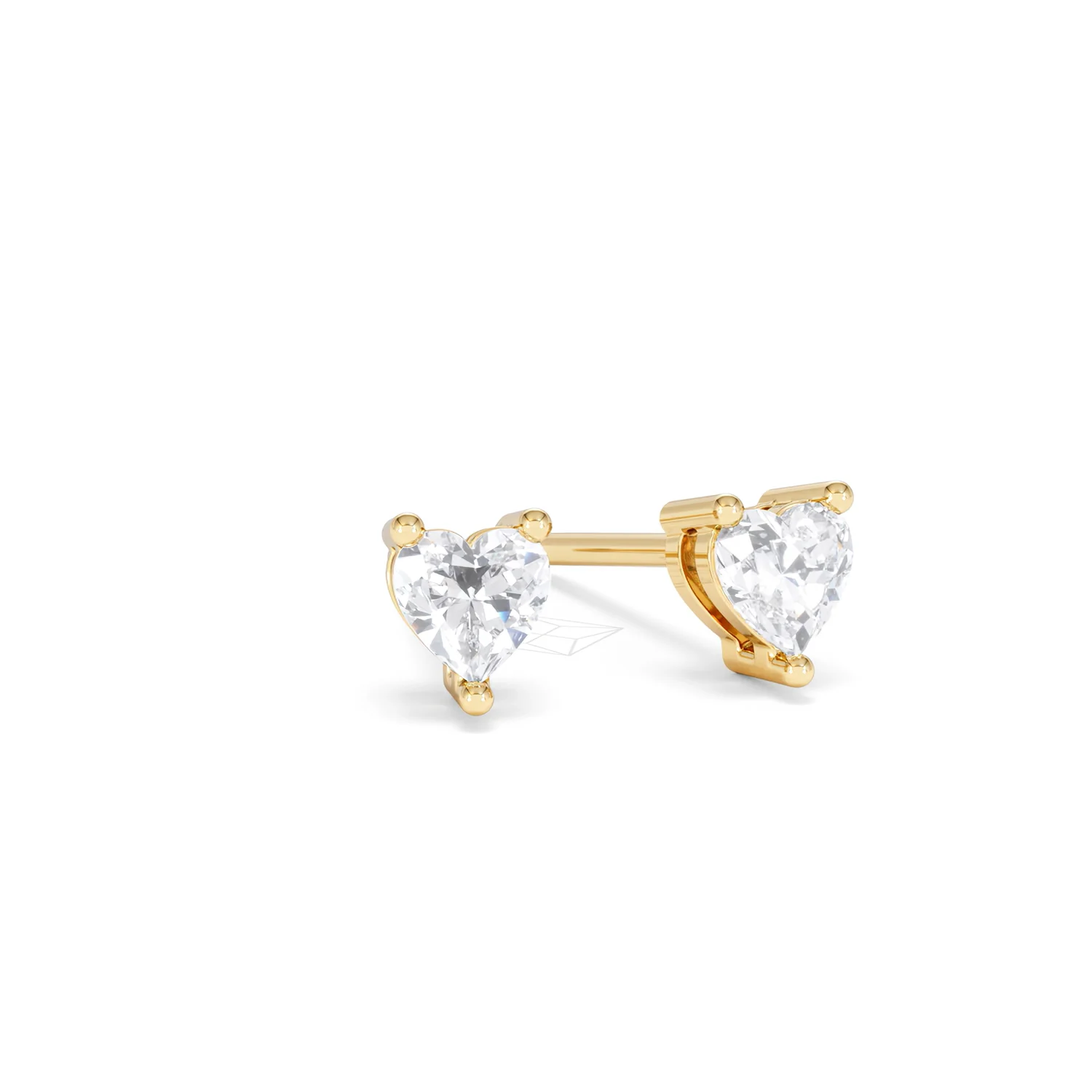 Naomi Heart Cut Lab Diamond Stud Earrings 0.50ct H/SI in 9K Gold - Image 14