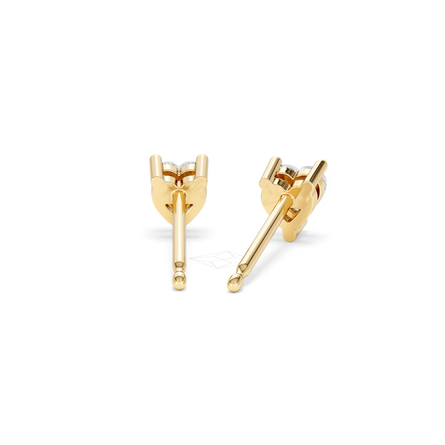 Naomi Heart Cut Lab Diamond Stud Earrings 0.50ct H/SI in 9K Gold - Image 48