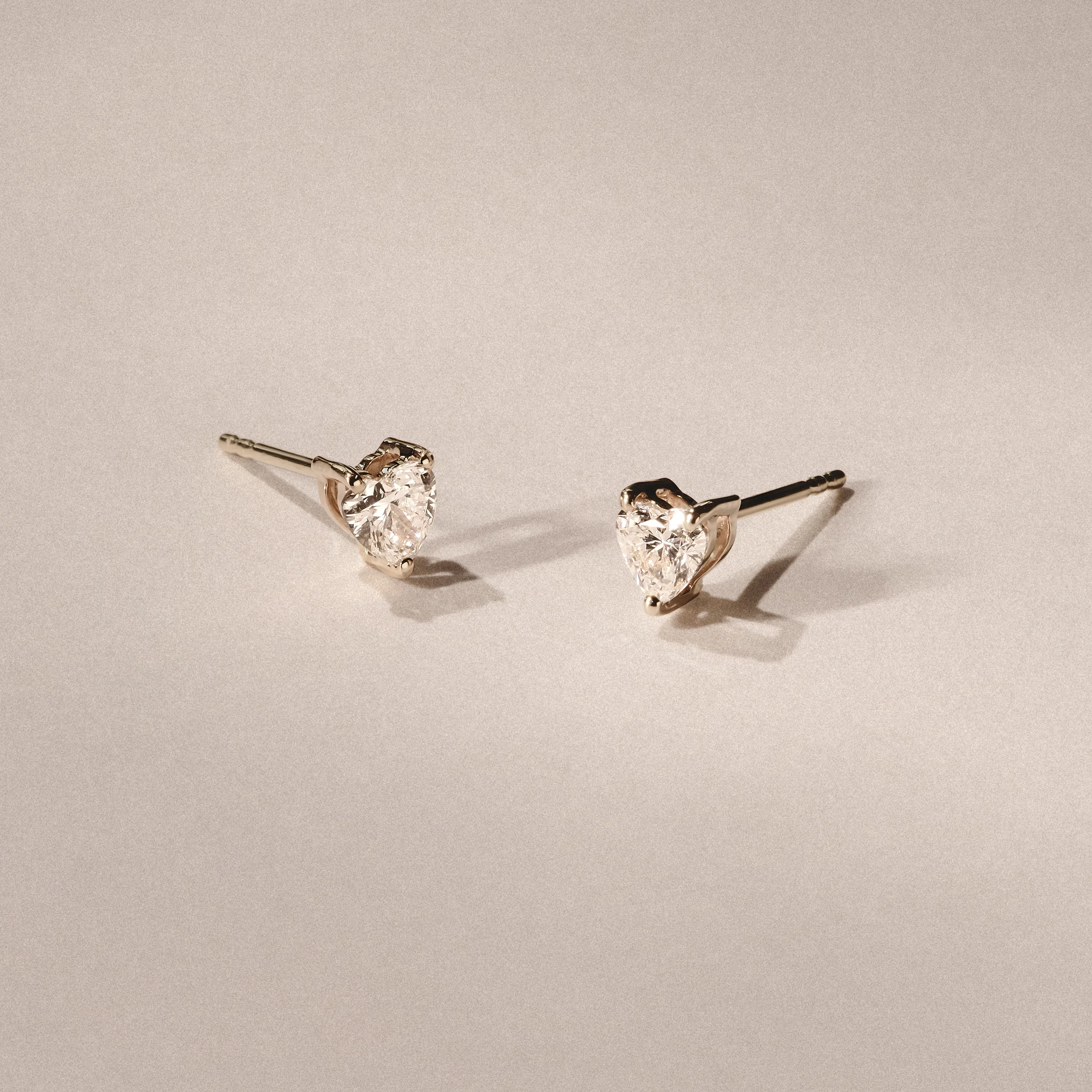 Naomi Heart Cut Lab Diamond Stud Earrings 0.50ct H/SI in 9K Gold - Image 8
