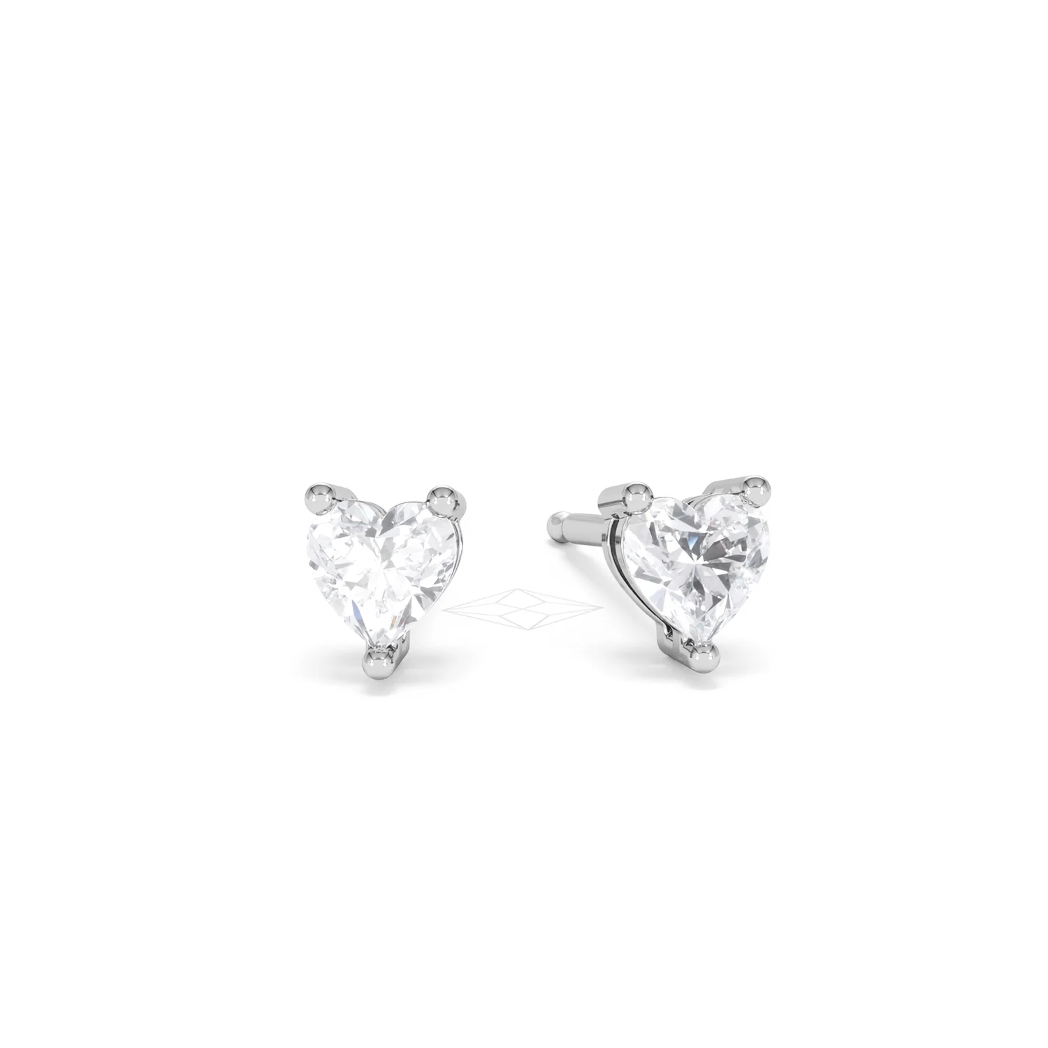 Naomi Heart Cut Lab Diamond Stud Earrings 0.50ct H/SI in 9K White Gold - Image 11
