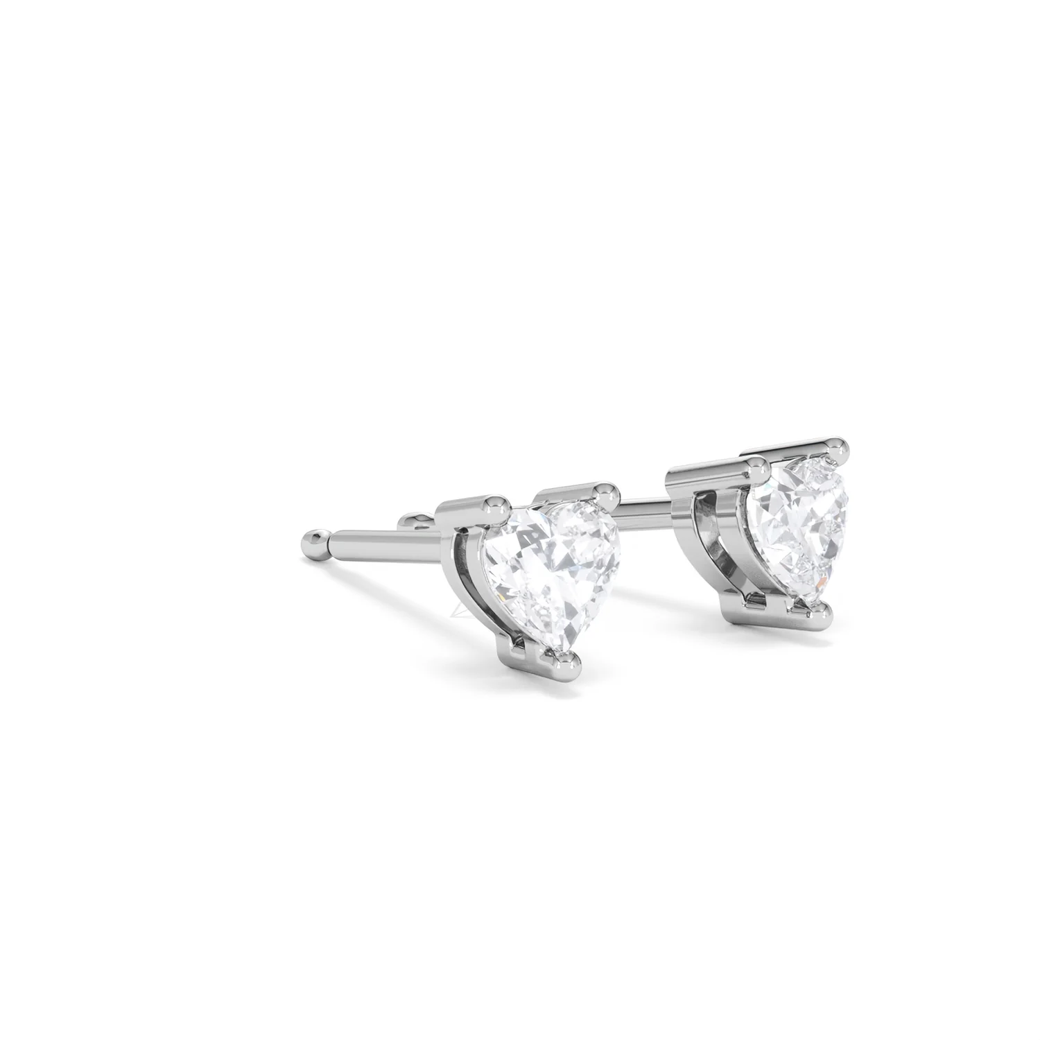 Naomi Heart Cut Lab Diamond Stud Earrings 0.50ct H/SI in 9K White Gold - Image 18