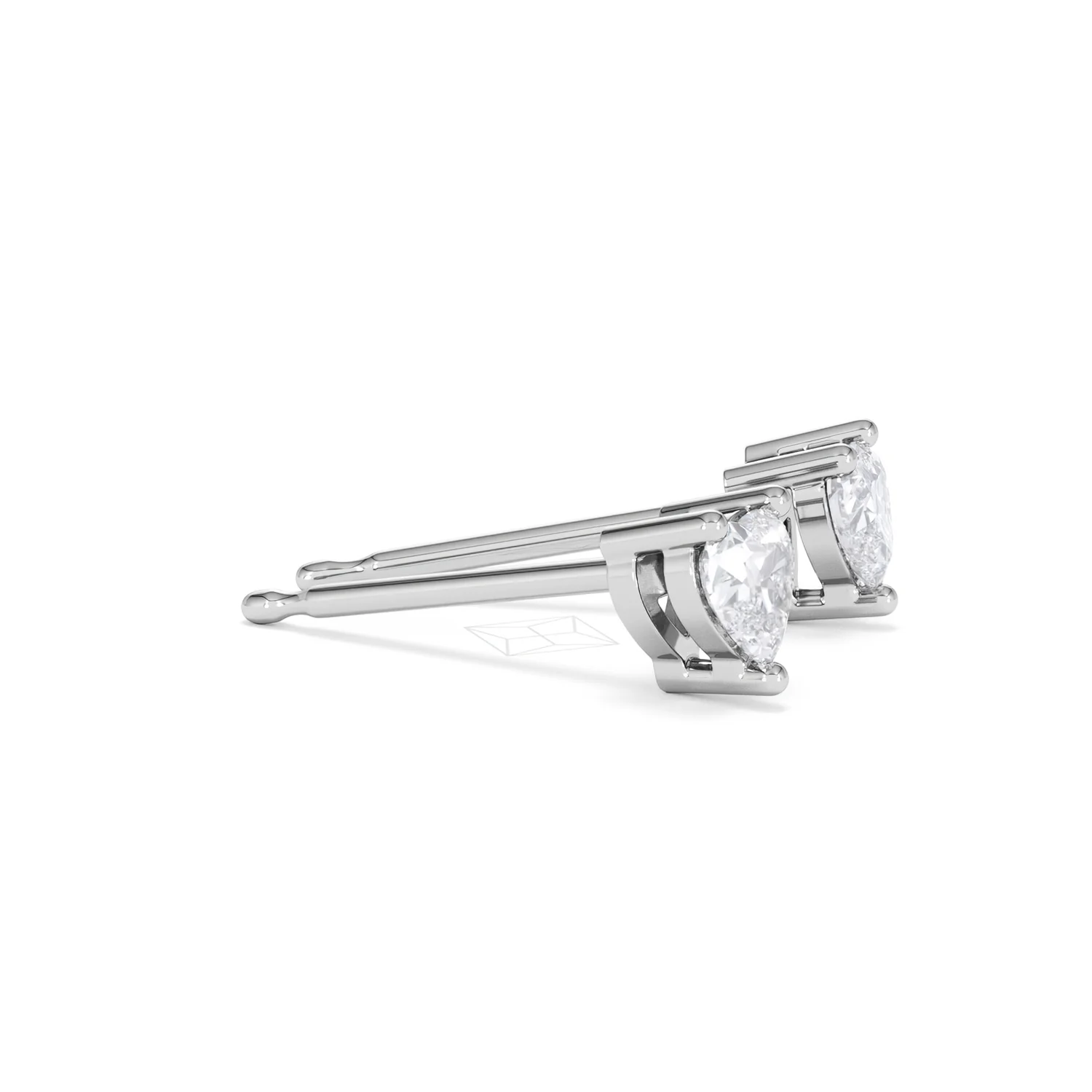 Naomi Heart Cut Lab Diamond Stud Earrings 0.50ct H/SI in 9K White Gold - Image 25