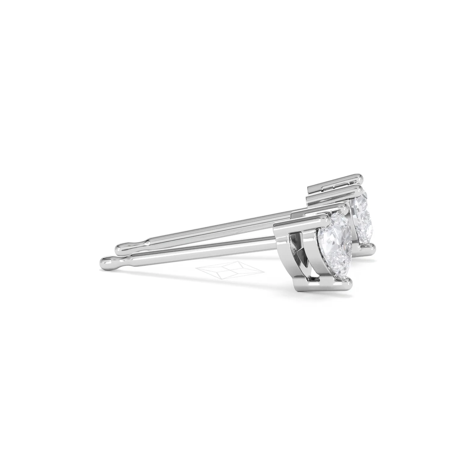Naomi Heart Cut Lab Diamond Stud Earrings 0.50ct H/SI in 9K White Gold - Image 27