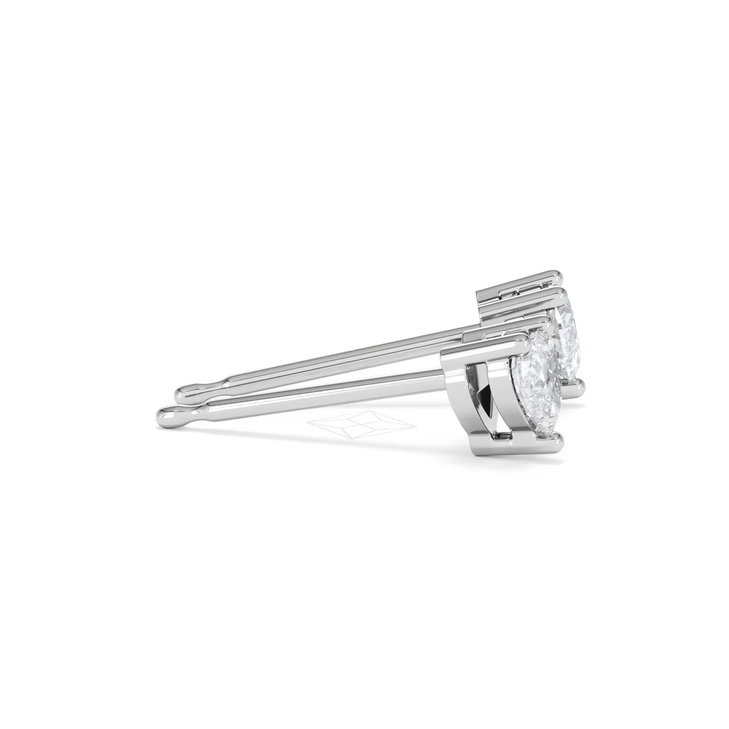 Naomi Heart Cut Lab Diamond Stud Earrings 0.50ct H/SI in 9K White Gold - Image 28