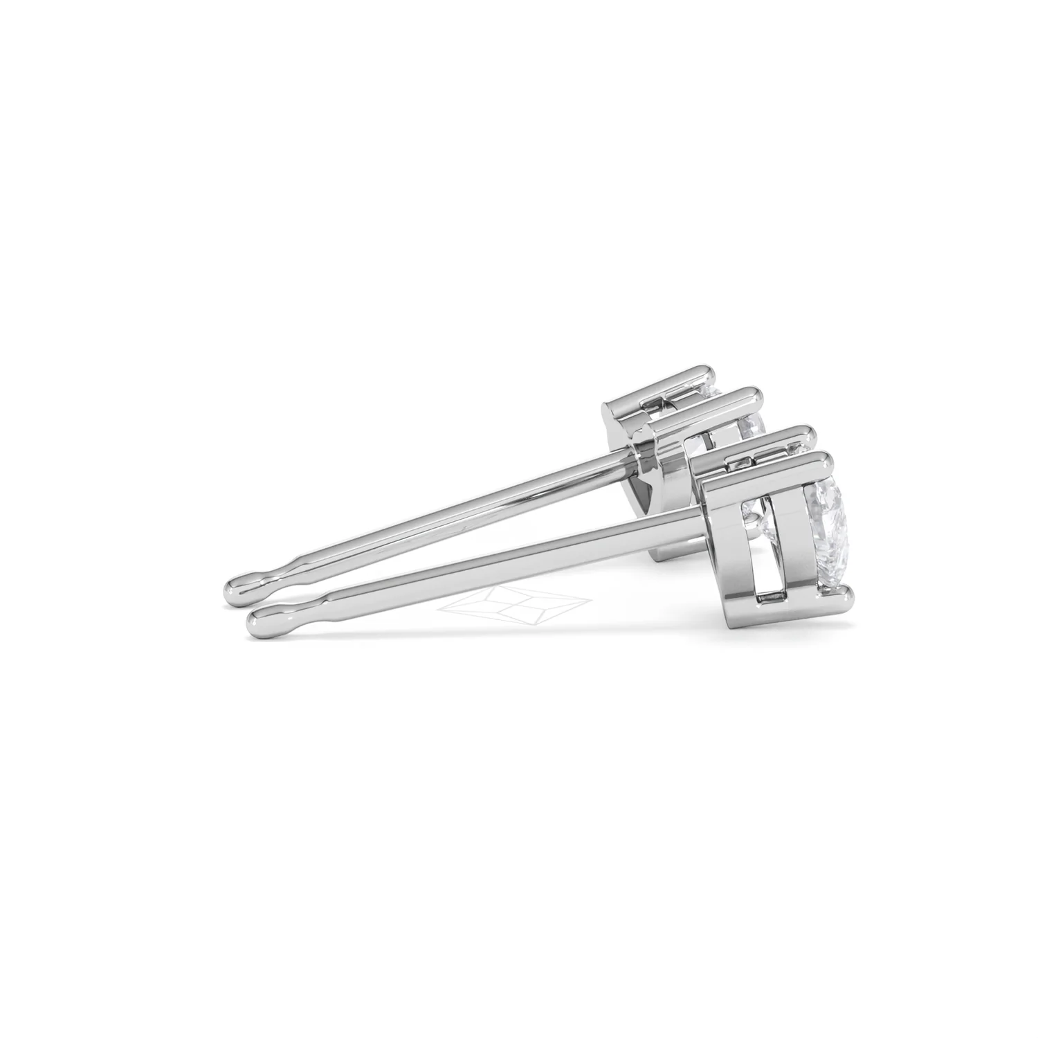 Naomi Heart Cut Lab Diamond Stud Earrings 0.50ct H/SI in 9K White Gold - Image 33