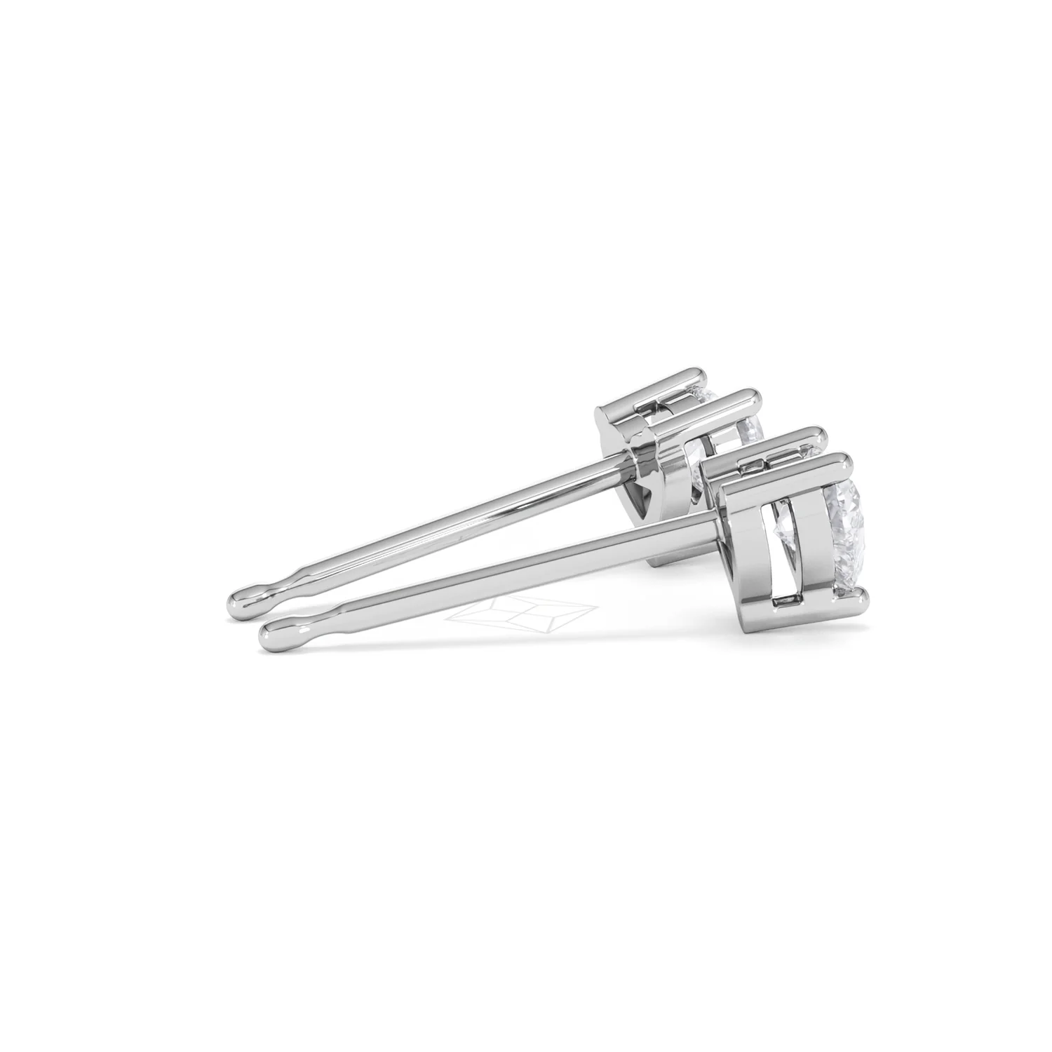 Naomi Heart Cut Lab Diamond Stud Earrings 0.50ct H/SI in 9K White Gold - Image 34