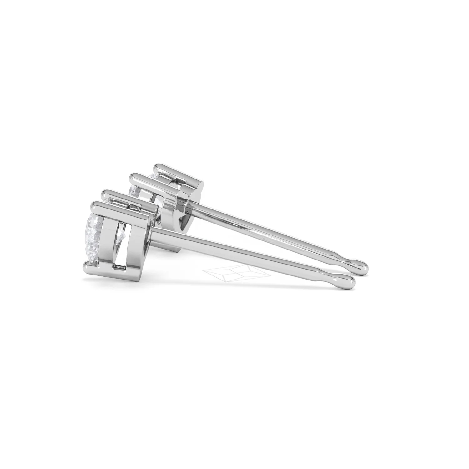 Naomi Heart Cut Lab Diamond Stud Earrings 0.50ct H/SI in 9K White Gold - Image 66