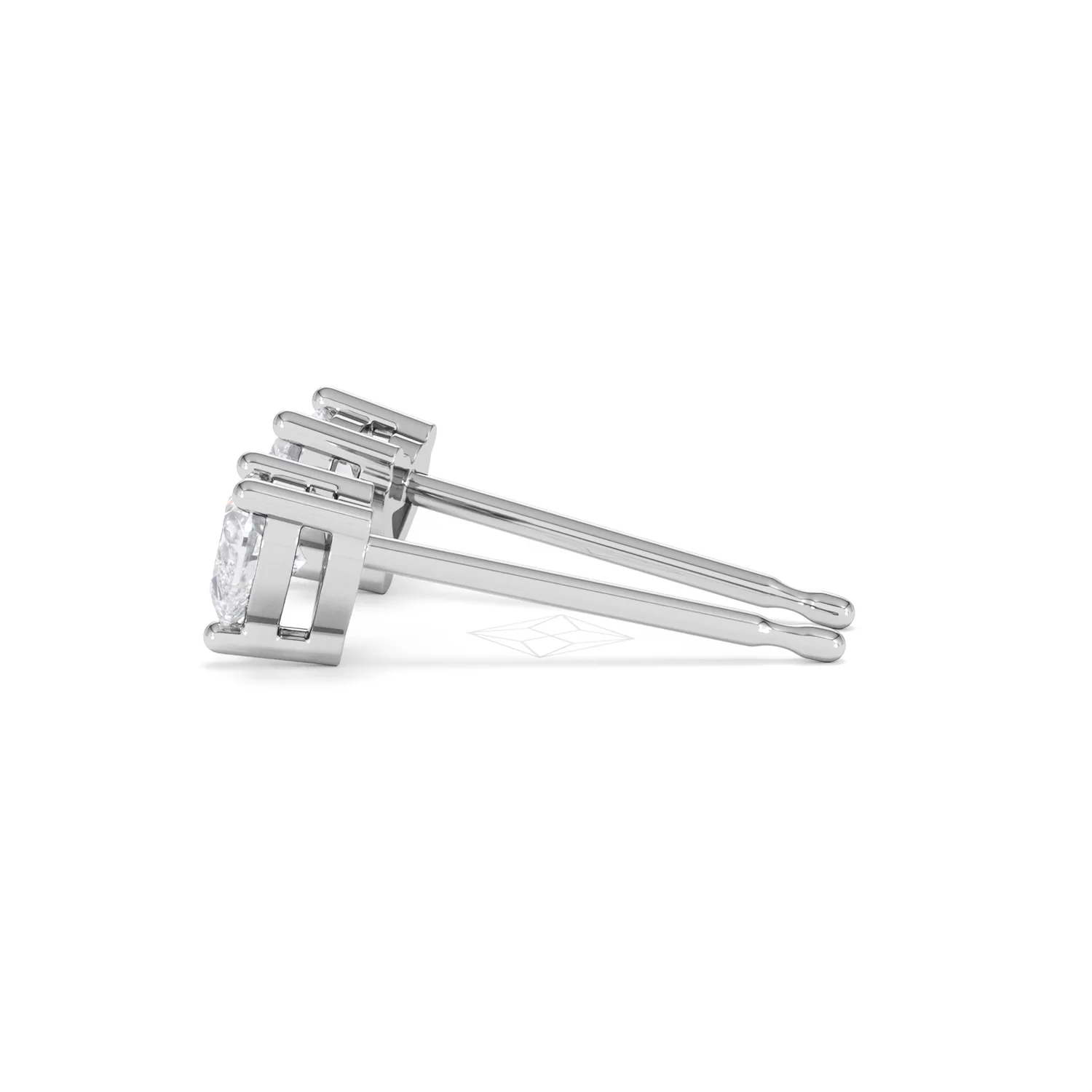 Naomi Heart Cut Lab Diamond Stud Earrings 0.50ct H/SI in 9K White Gold - Image 68