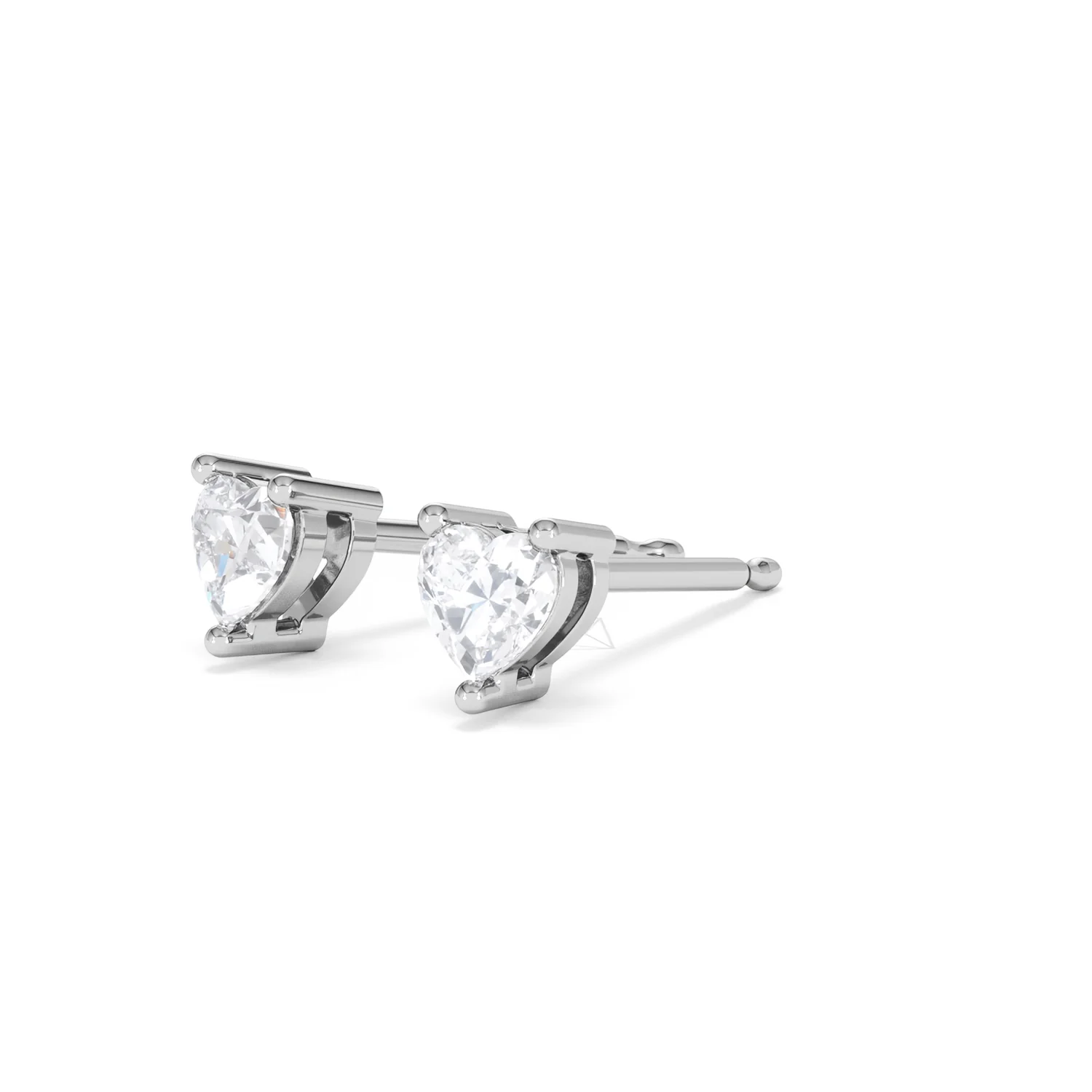 Naomi Heart Cut Lab Diamond Stud Earrings 0.50ct H/SI in 9K White Gold - Image 81