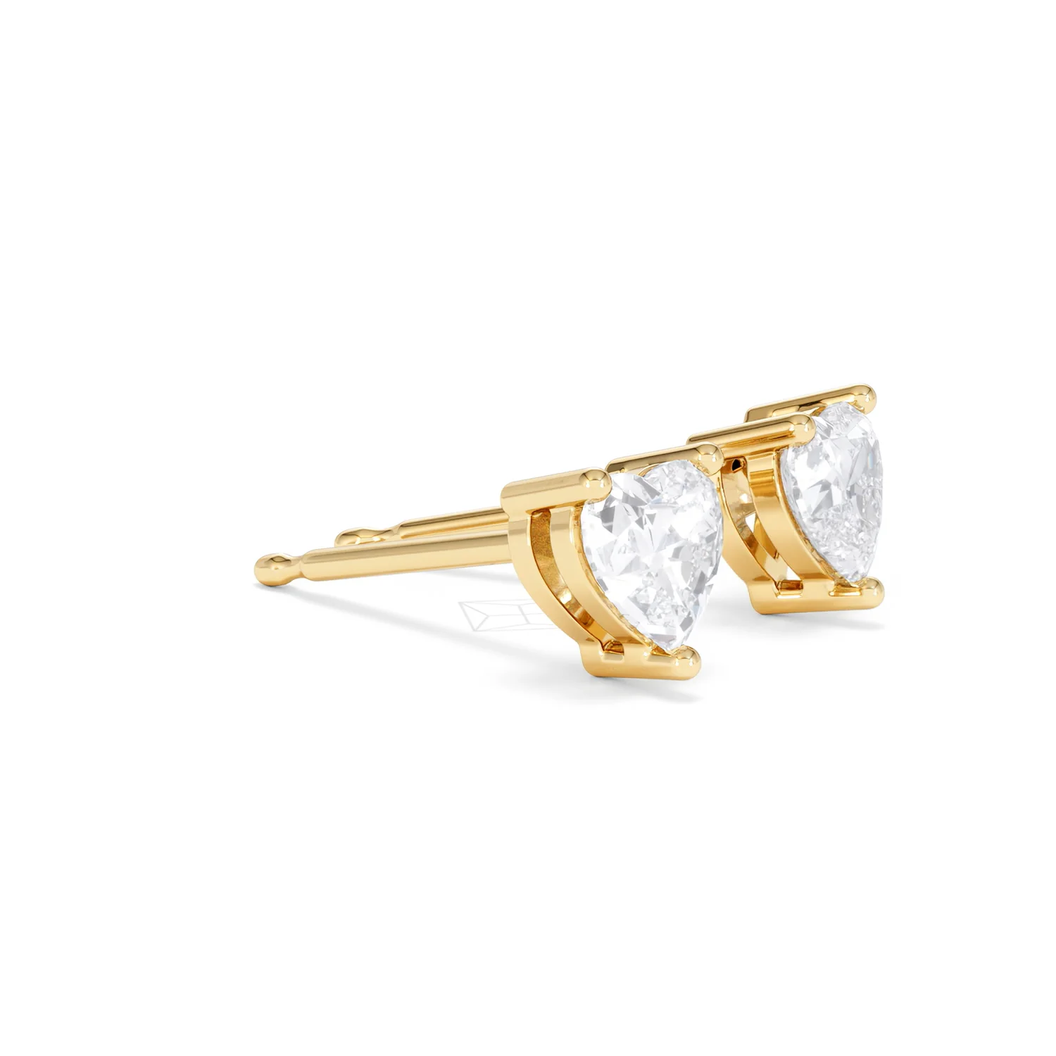 Naomi Heart Cut Lab Diamond Stud Earrings 1.00ct H/SI in 9K Gold - Image 22