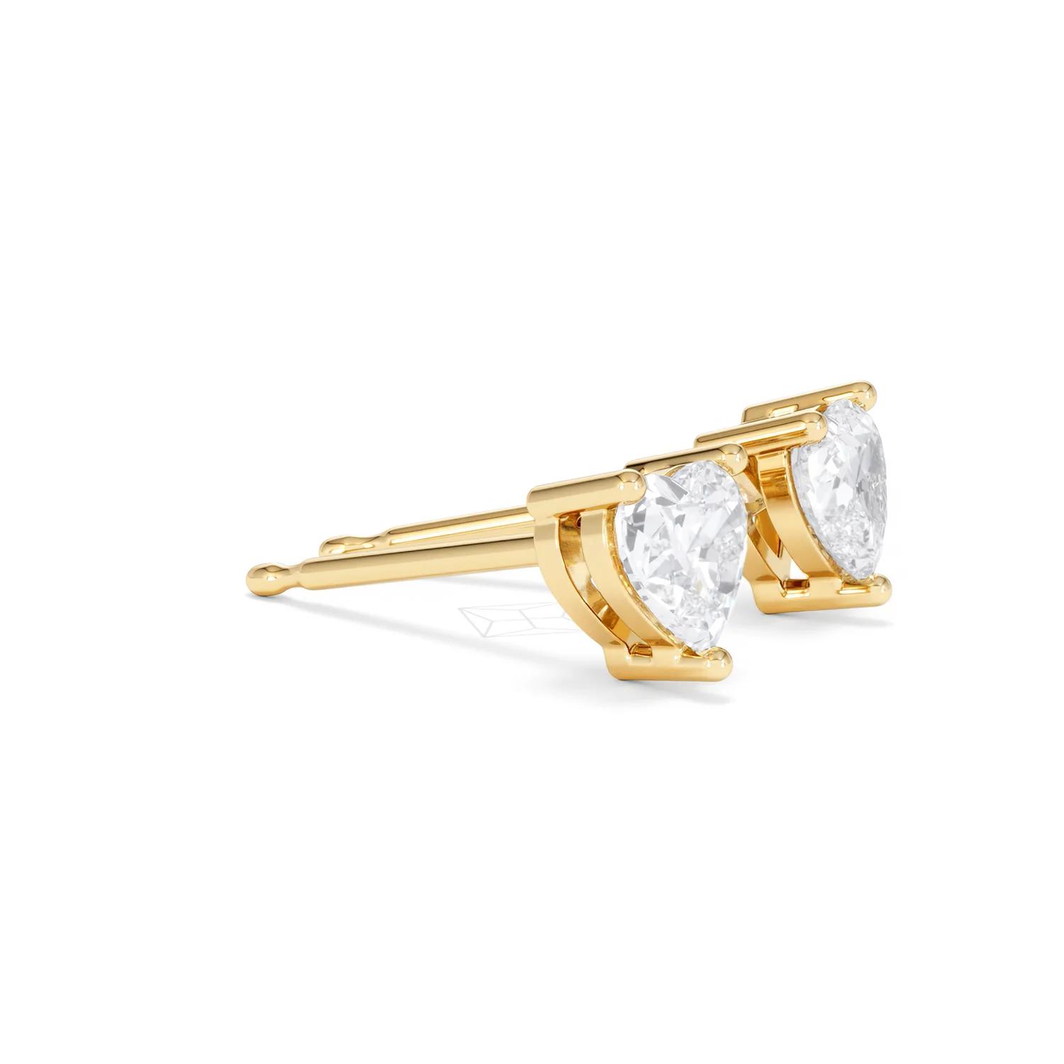 Naomi Heart Cut Lab Diamond Stud Earrings 1.00ct H/SI in 9K Gold - Image 23