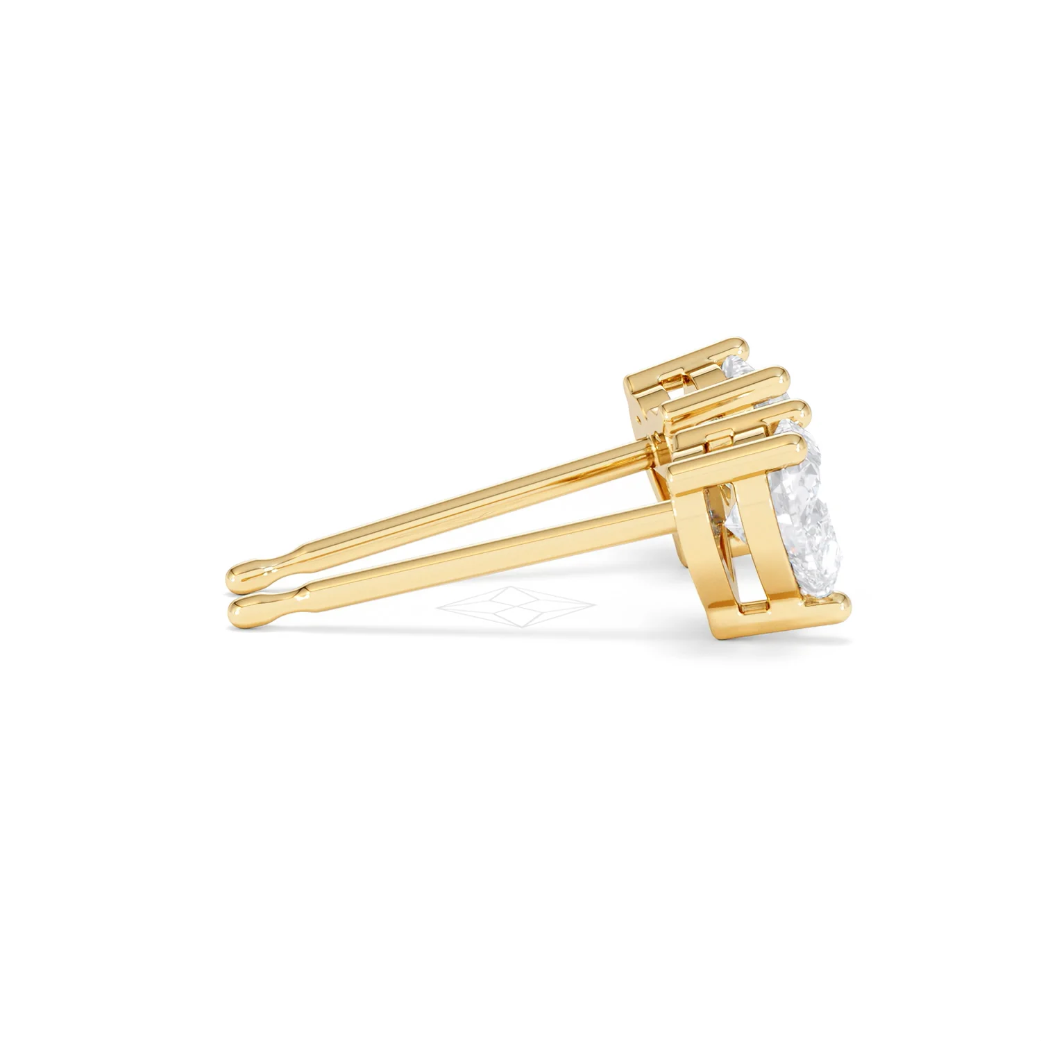 Naomi Heart Cut Lab Diamond Stud Earrings 1.00ct H/SI in 9K Gold - Image 31
