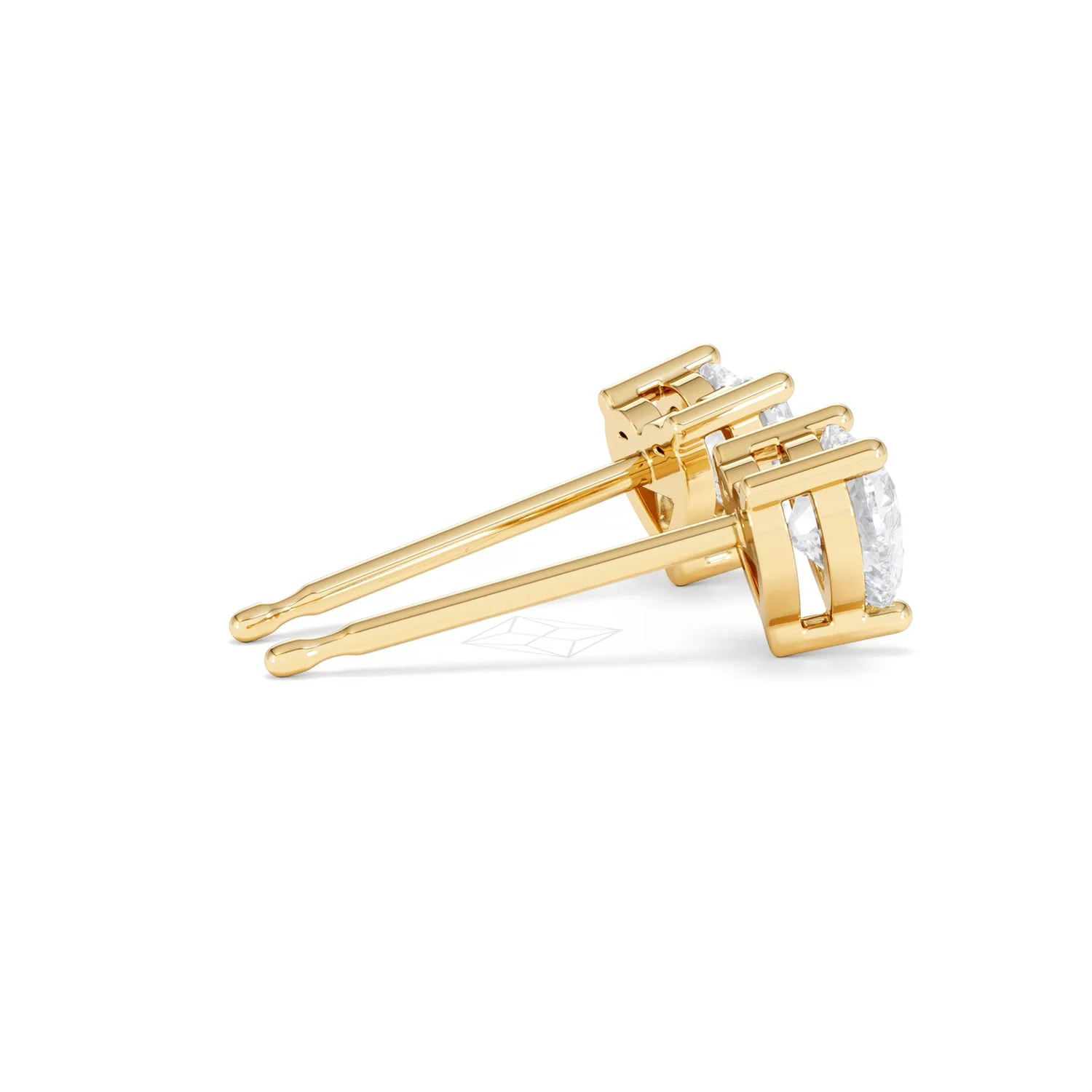 Naomi Heart Cut Lab Diamond Stud Earrings 1.00ct H/SI in 9K Gold - Image 34