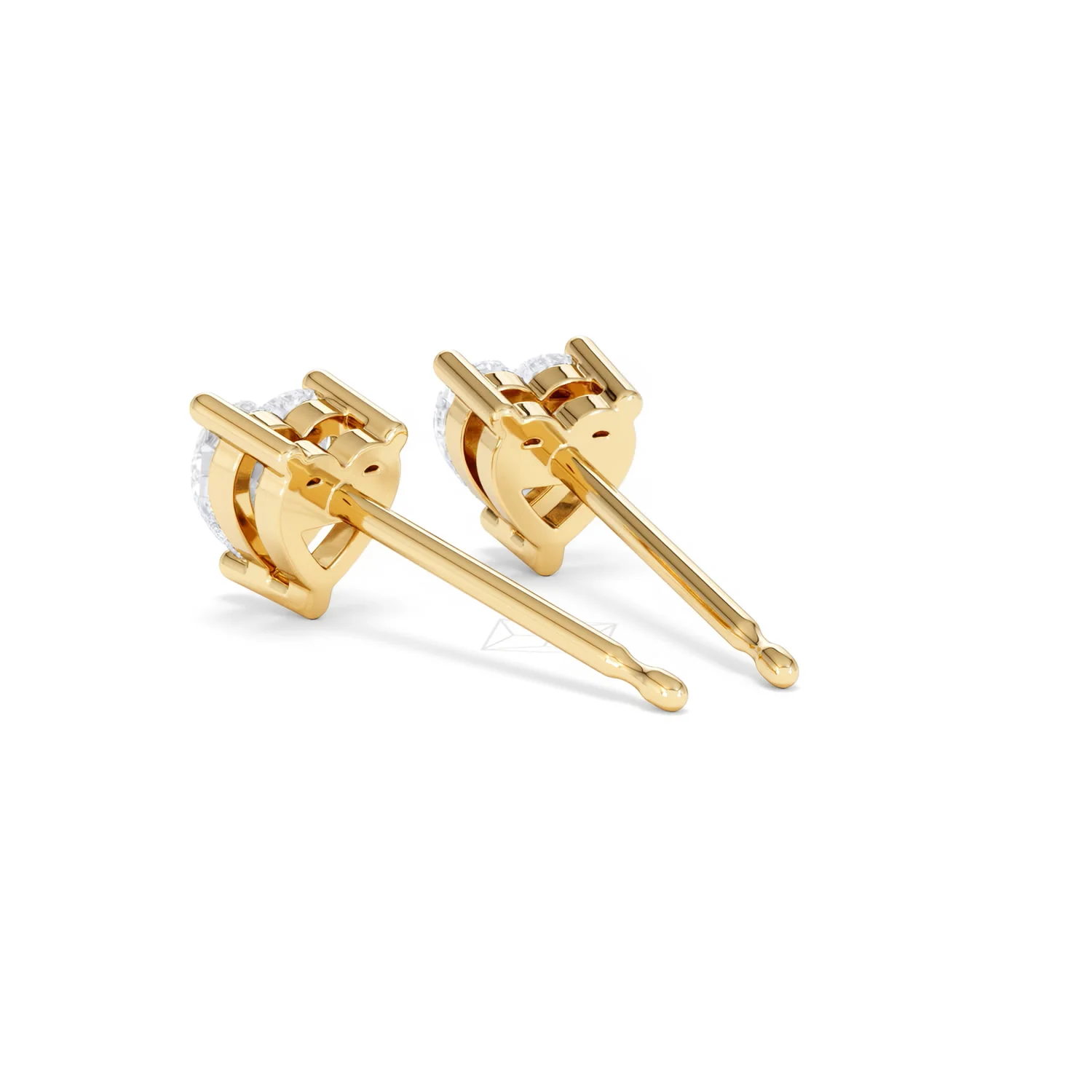 Naomi Heart Cut Lab Diamond Stud Earrings 1.00ct H/SI in 9K Gold - Image 58