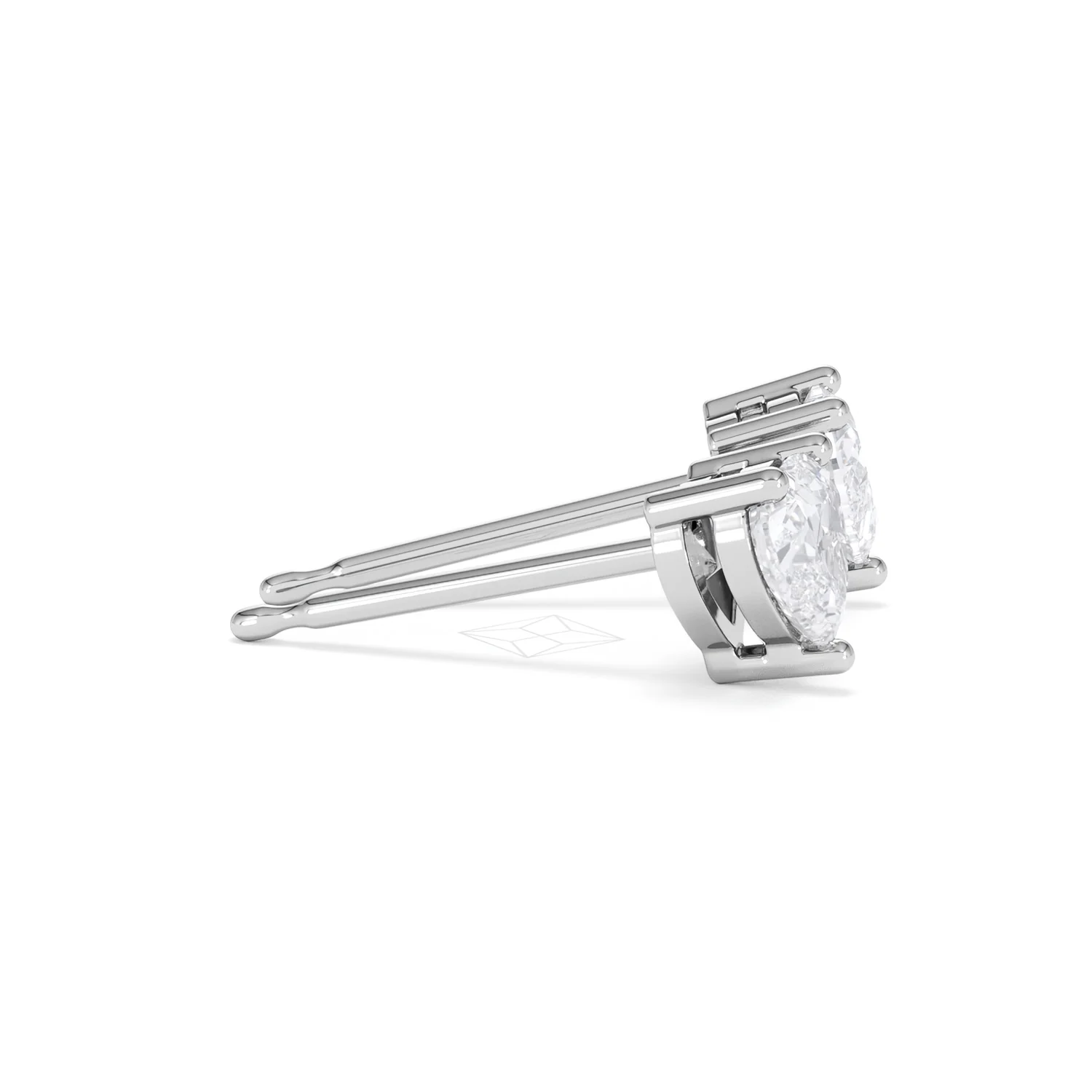Naomi Heart Cut Lab Diamond Stud Earrings 1.00ct H/SI in 9K White Gold - Image 28