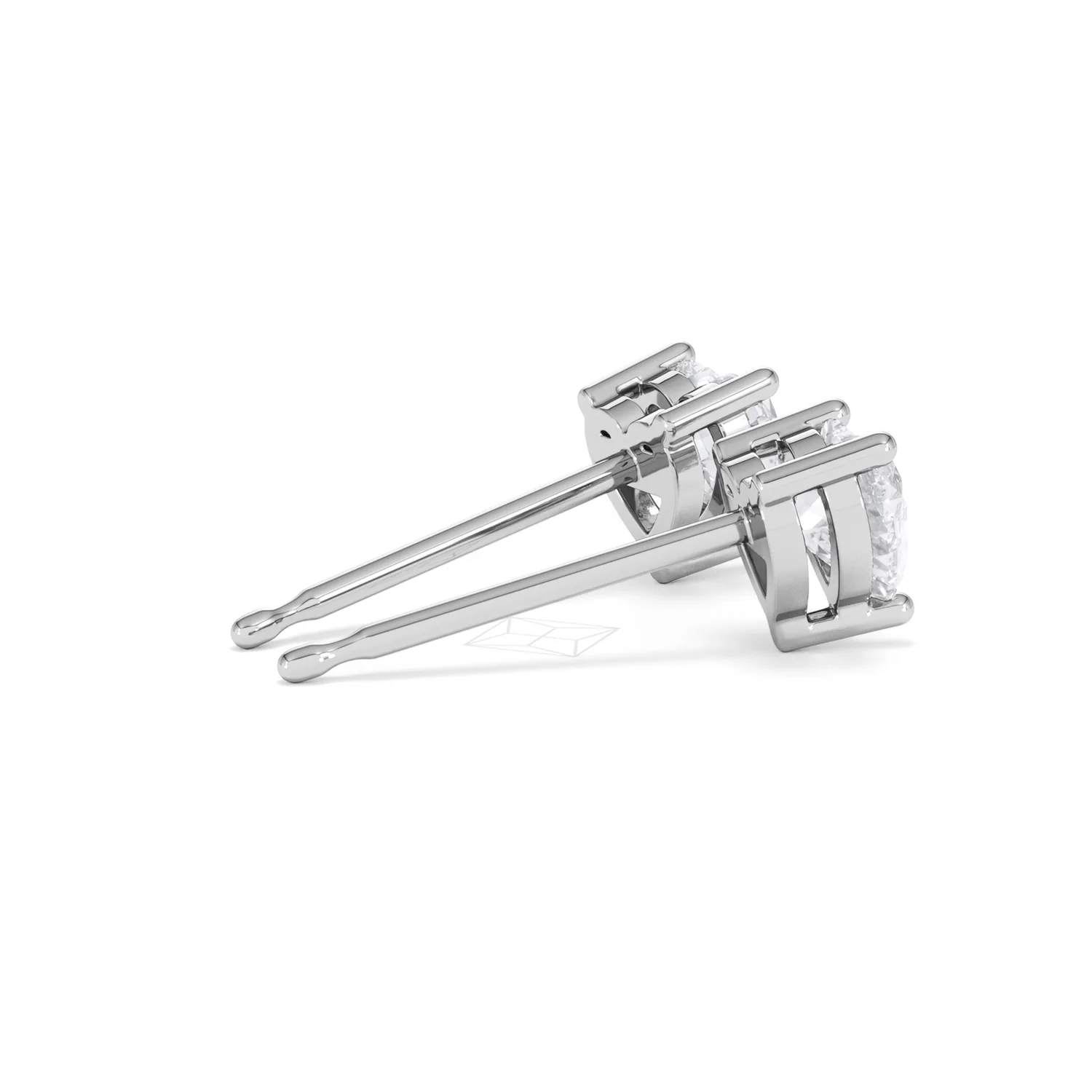 Naomi Heart Cut Lab Diamond Stud Earrings 1.00ct H/SI in 9K White Gold - Image 35