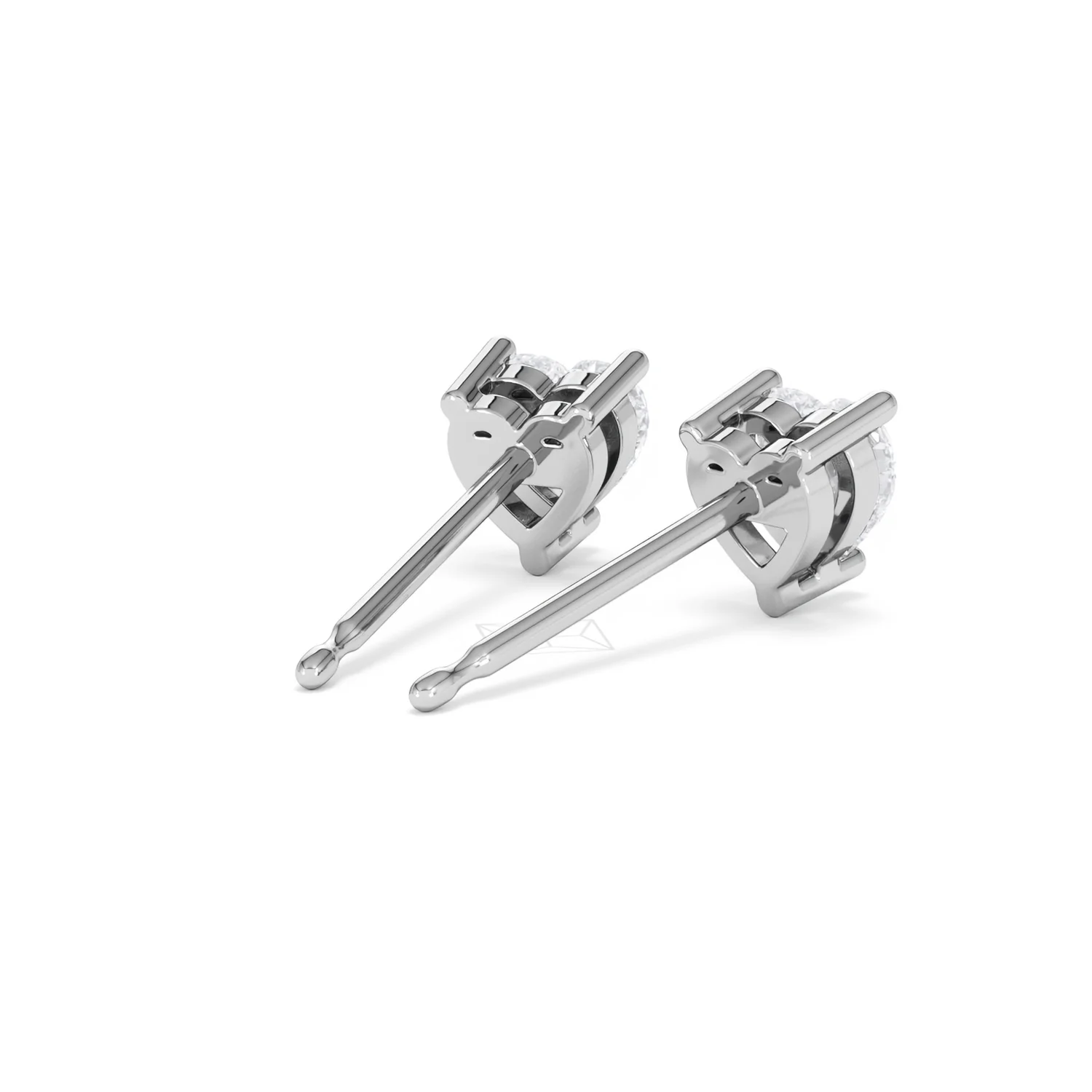 Naomi Heart Cut Lab Diamond Stud Earrings 1.00ct H/SI in 9K White Gold - Image 42