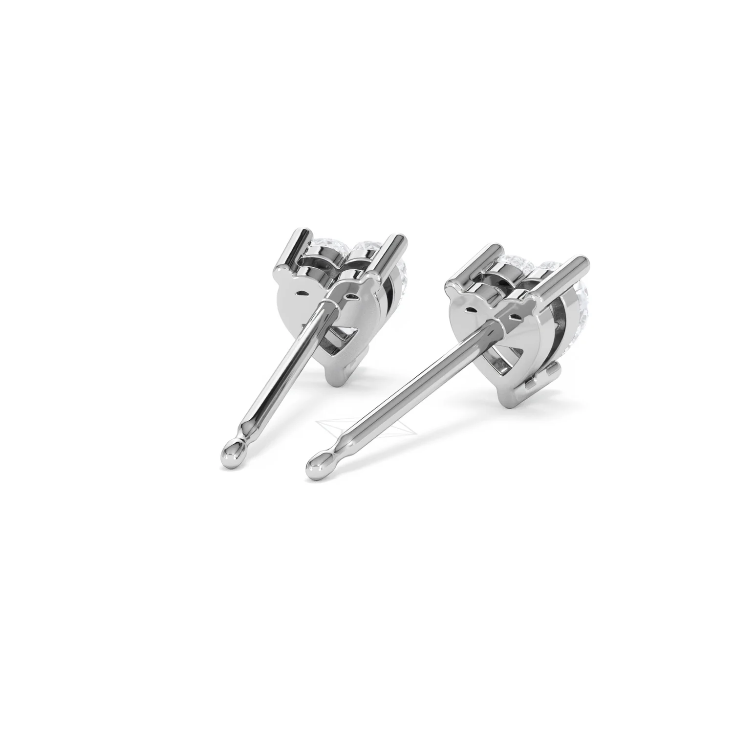 Naomi Heart Cut Lab Diamond Stud Earrings 1.00ct H/SI in 9K White Gold - Image 44
