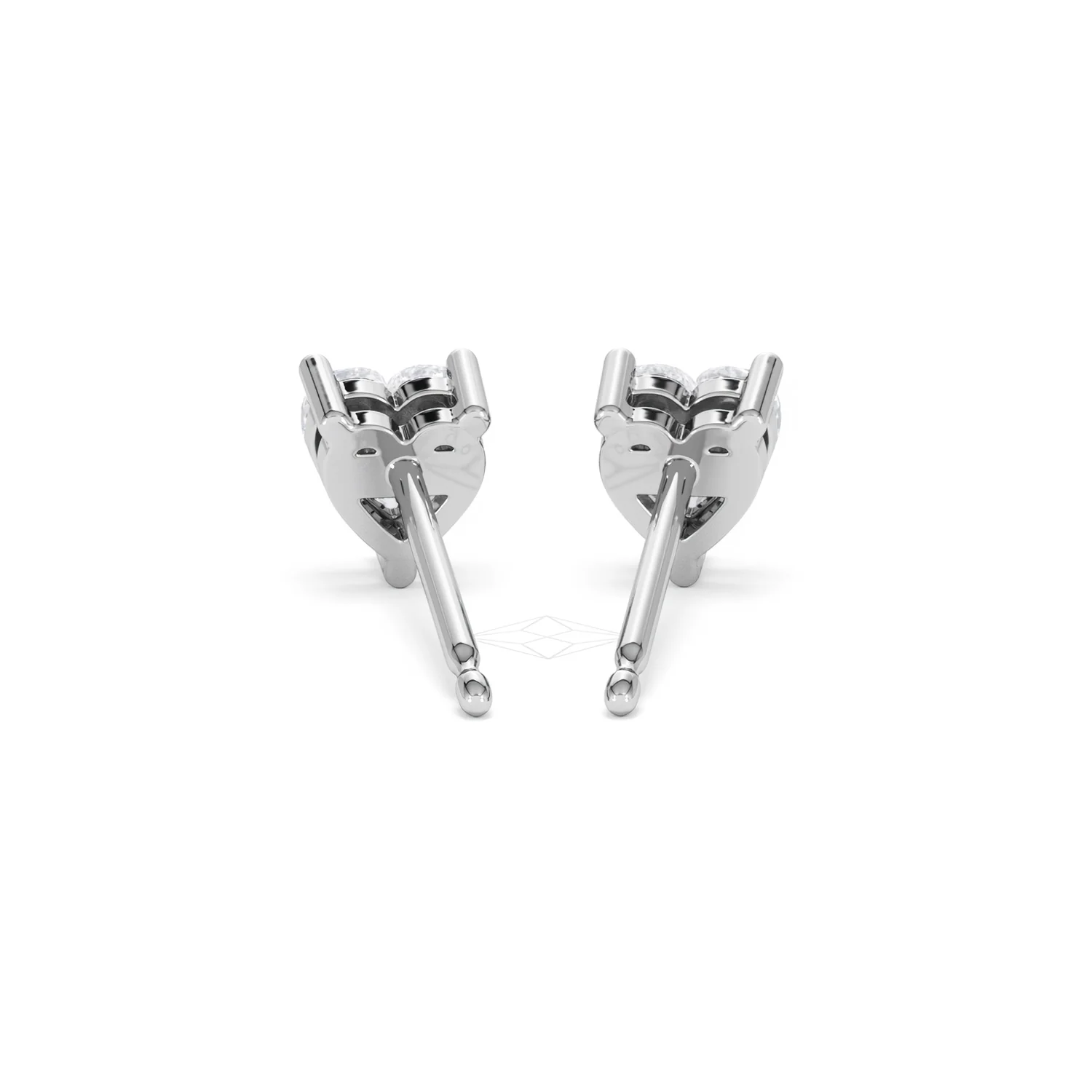 Naomi Heart Cut Lab Diamond Stud Earrings 1.00ct H/SI in 9K White Gold - Image 50