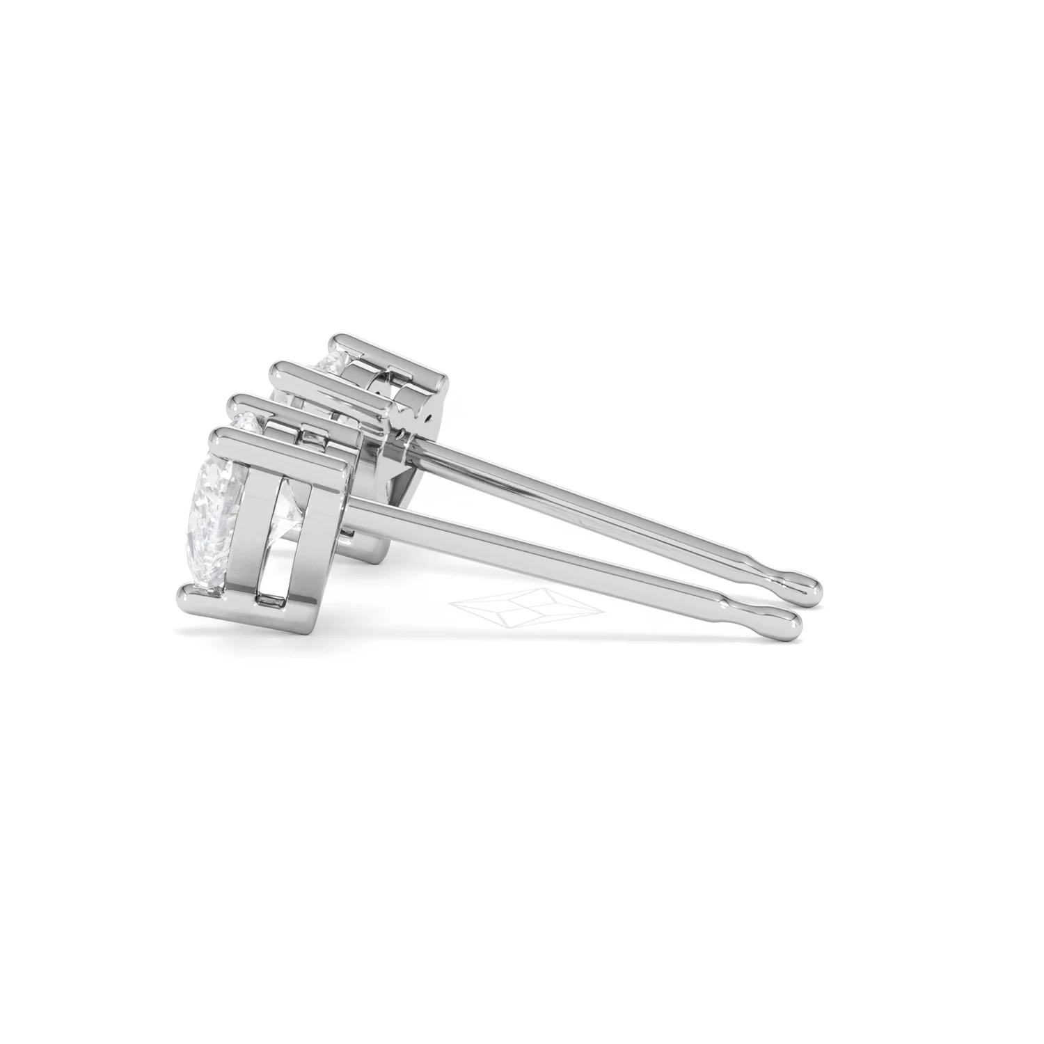 Naomi Heart Cut Lab Diamond Stud Earrings 1.00ct H/SI in 9K White Gold - Image 67