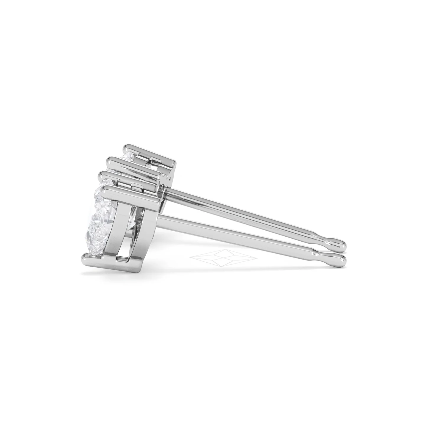 Naomi Heart Cut Lab Diamond Stud Earrings 1.00ct H/SI in 9K White Gold - Image 69