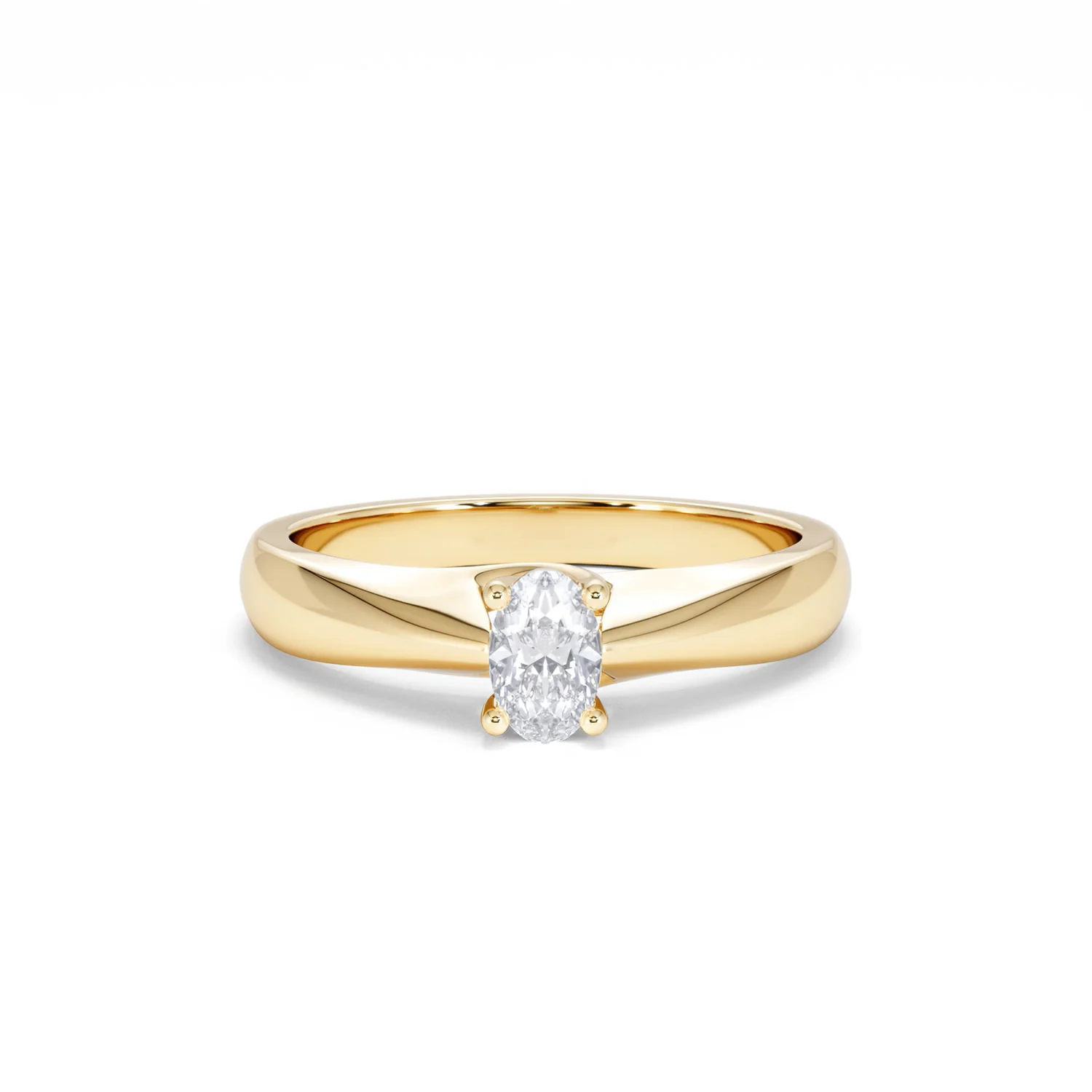 Naomi Oval Cut Lab Diamond Engagement Ring 0.33ct H/SI in 18k Gold Vermeil - Image 10