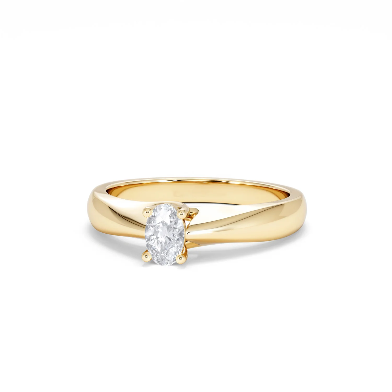 Naomi Oval Cut Lab Diamond Engagement Ring 0.33ct H/SI in 18k Gold Vermeil - Image 87