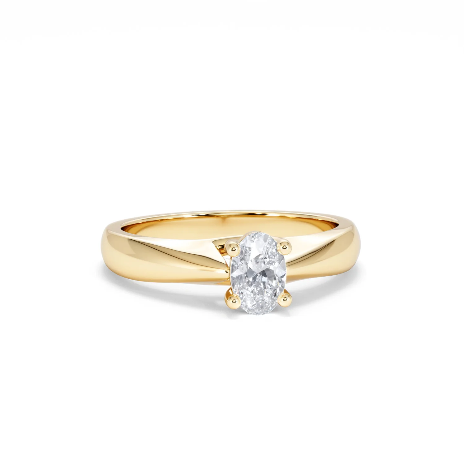 Naomi Oval Cut Lab Diamond Engagement Ring 0.50ct H/SI in 18k Gold Vermeil - Image 12