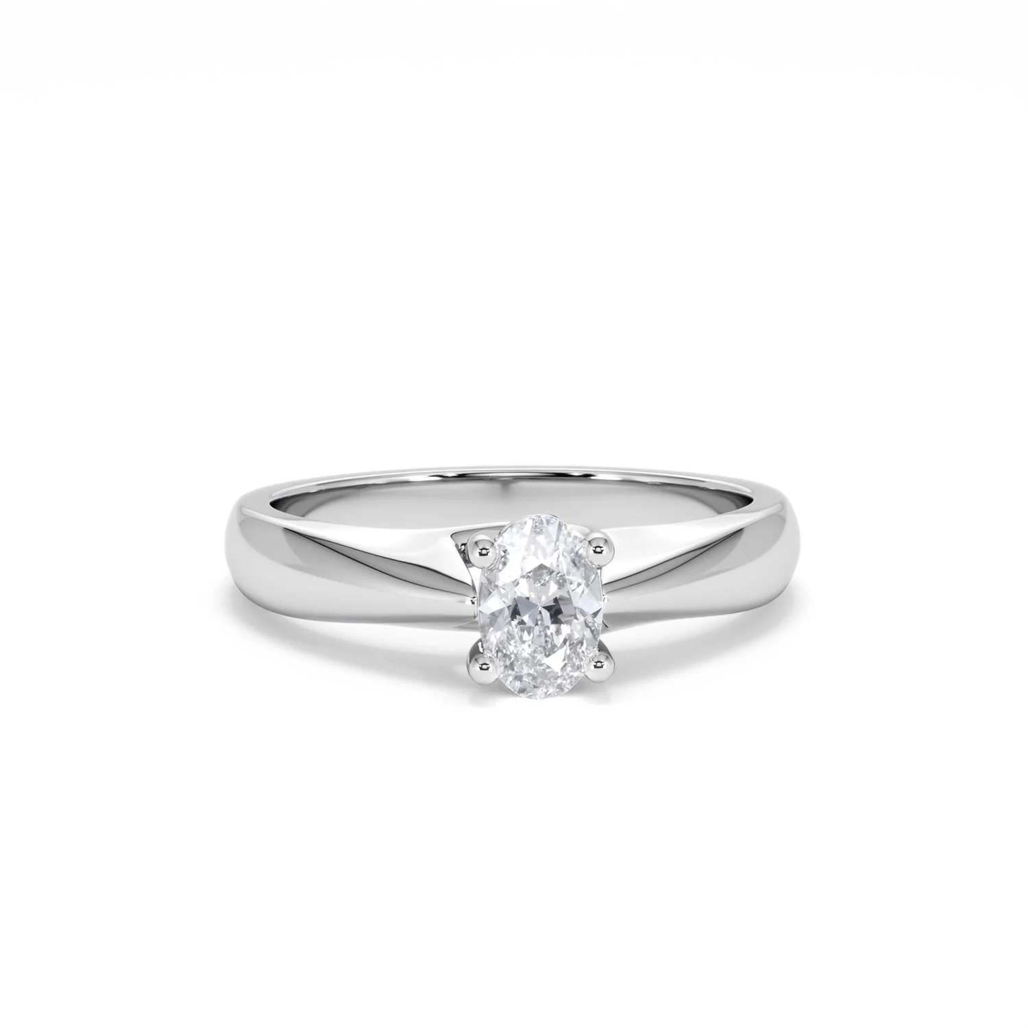 Naomi Oval Cut Lab Diamond Engagement Ring 0.50ct H/SI in 925 Silver - Image 11