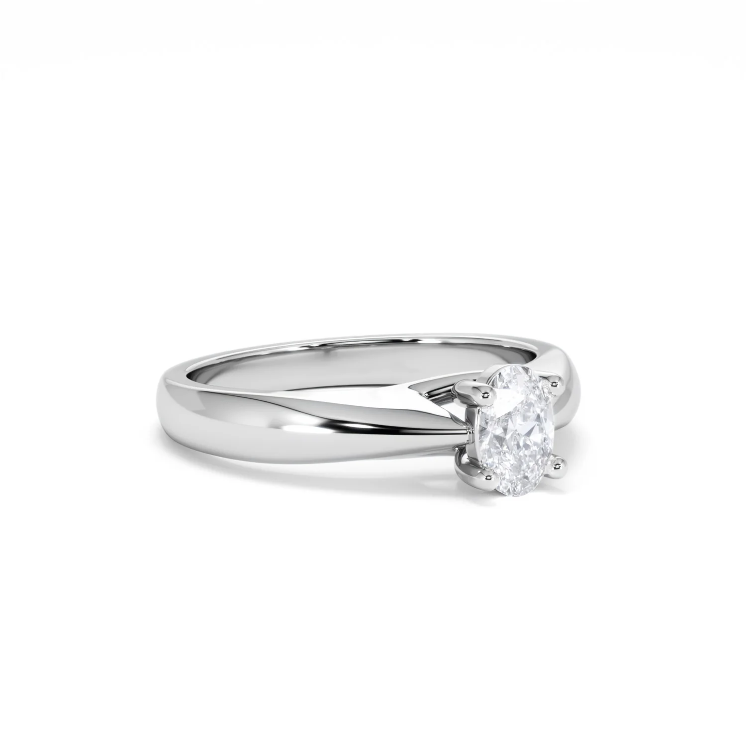 Naomi Oval Cut Lab Diamond Engagement Ring 0.50ct H/SI in 925 Silver - Image 17