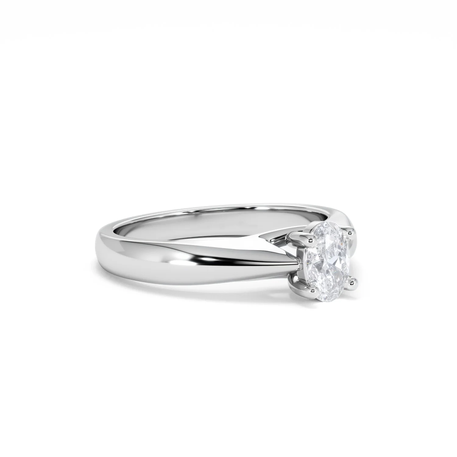 Naomi Oval Cut Lab Diamond Engagement Ring 0.50ct H/SI in 925 Silver - Image 18