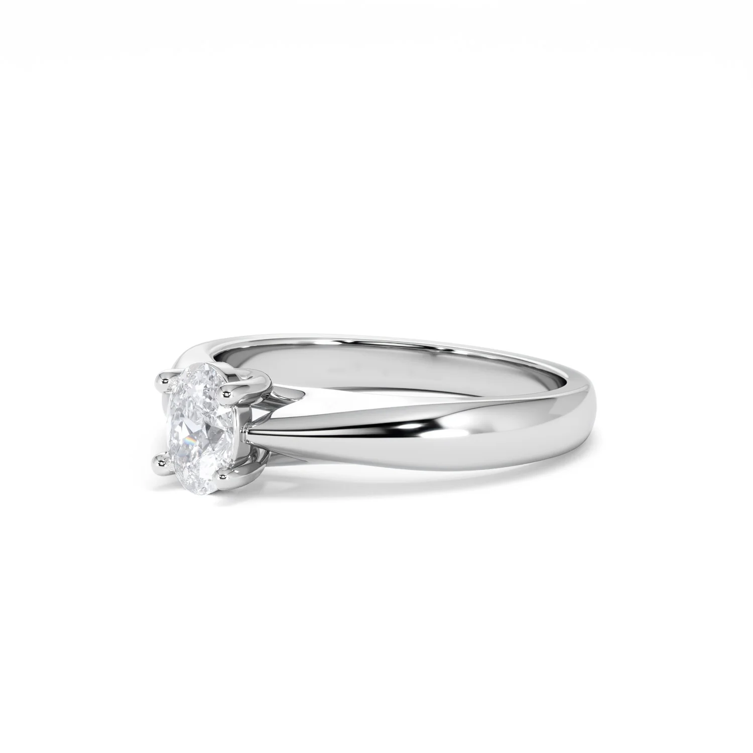 Naomi Oval Cut Lab Diamond Engagement Ring 0.50ct H/SI in 925 Silver - Image 81