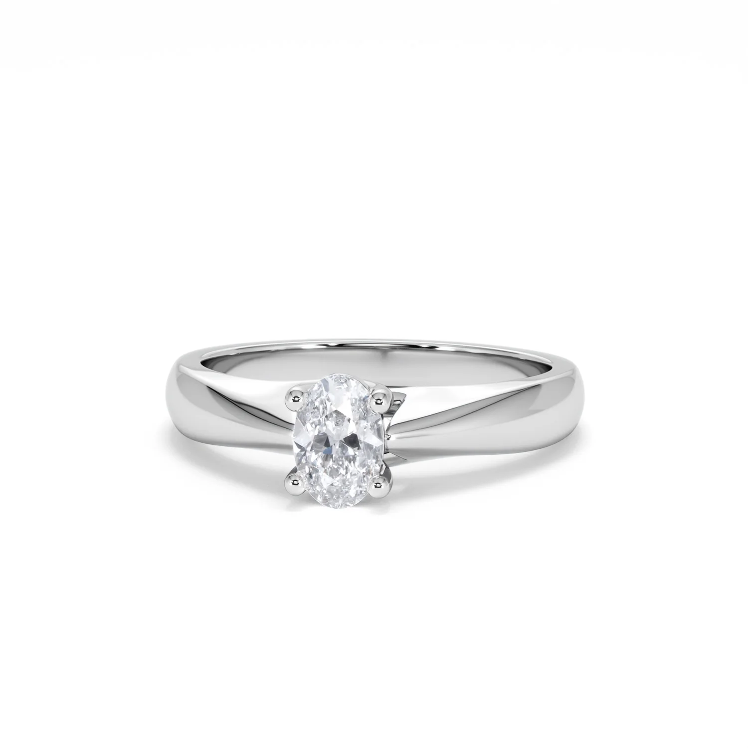 Naomi Oval Cut Lab Diamond Engagement Ring 0.50ct H/SI in 925 Silver - Image 88