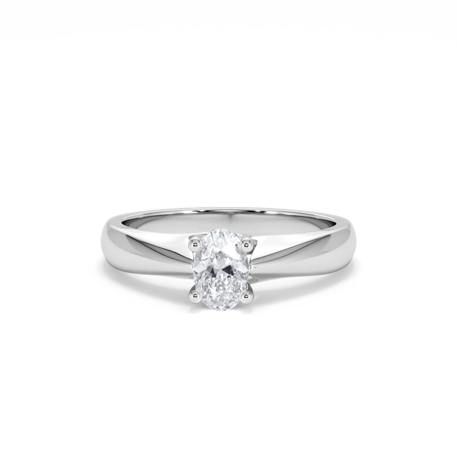 Naomi Oval Cut Lab Diamond Engagement Ring 0.50ct H/SI in 925 Silver - Image 89