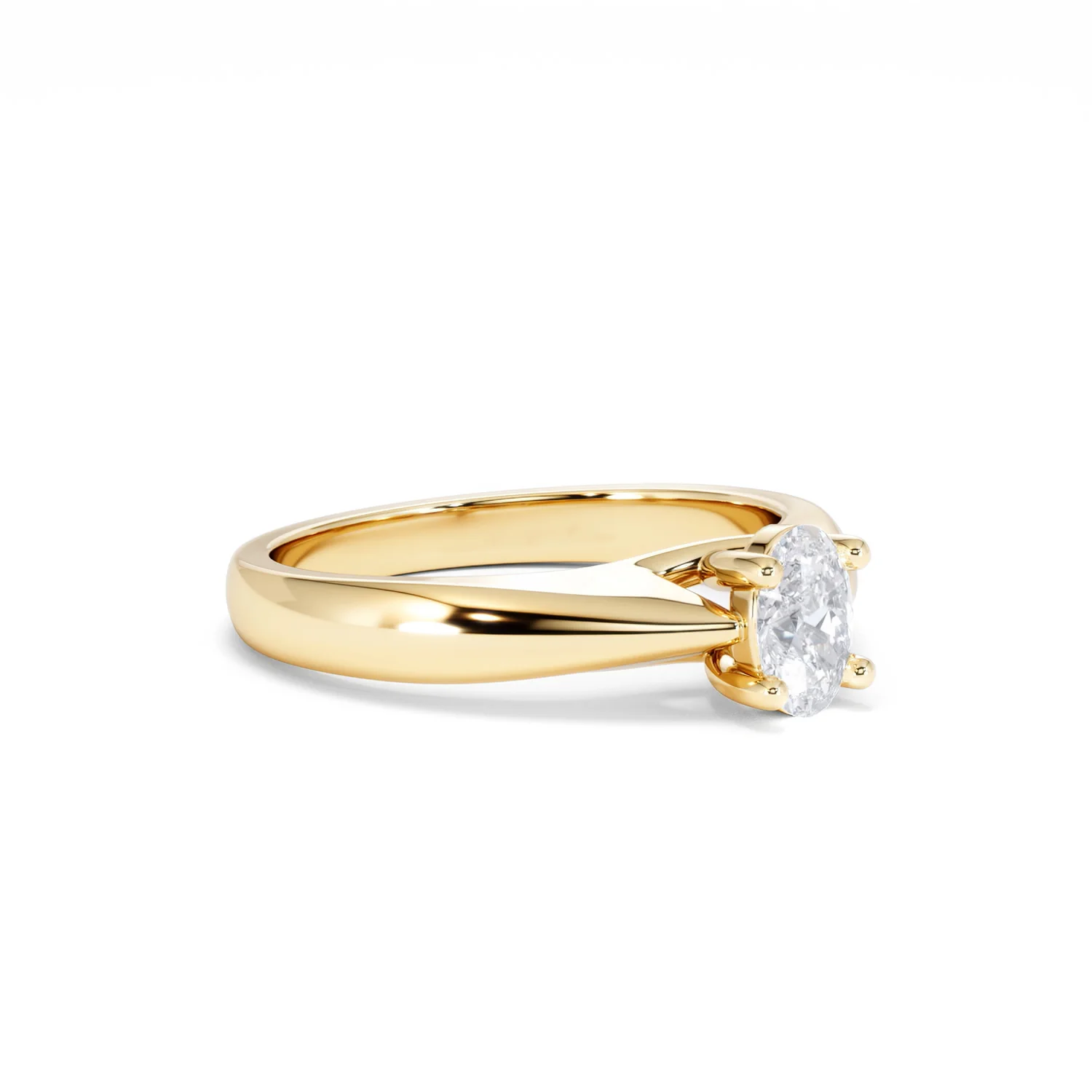 Naomi Oval Cut Lab Diamond Engagement Ring 0.50ct H/SI in 9k Gold - Image 19