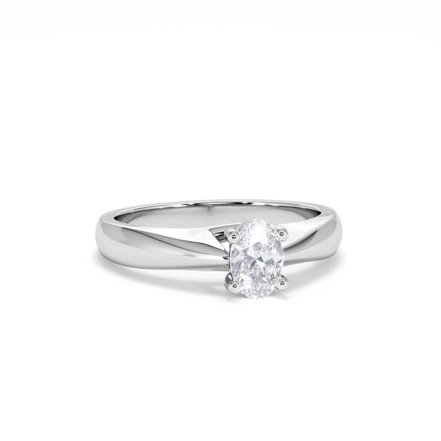 Naomi Oval Cut Lab Diamond Engagement Ring 0.50ct H/SI in 9k White Gold - Image 13